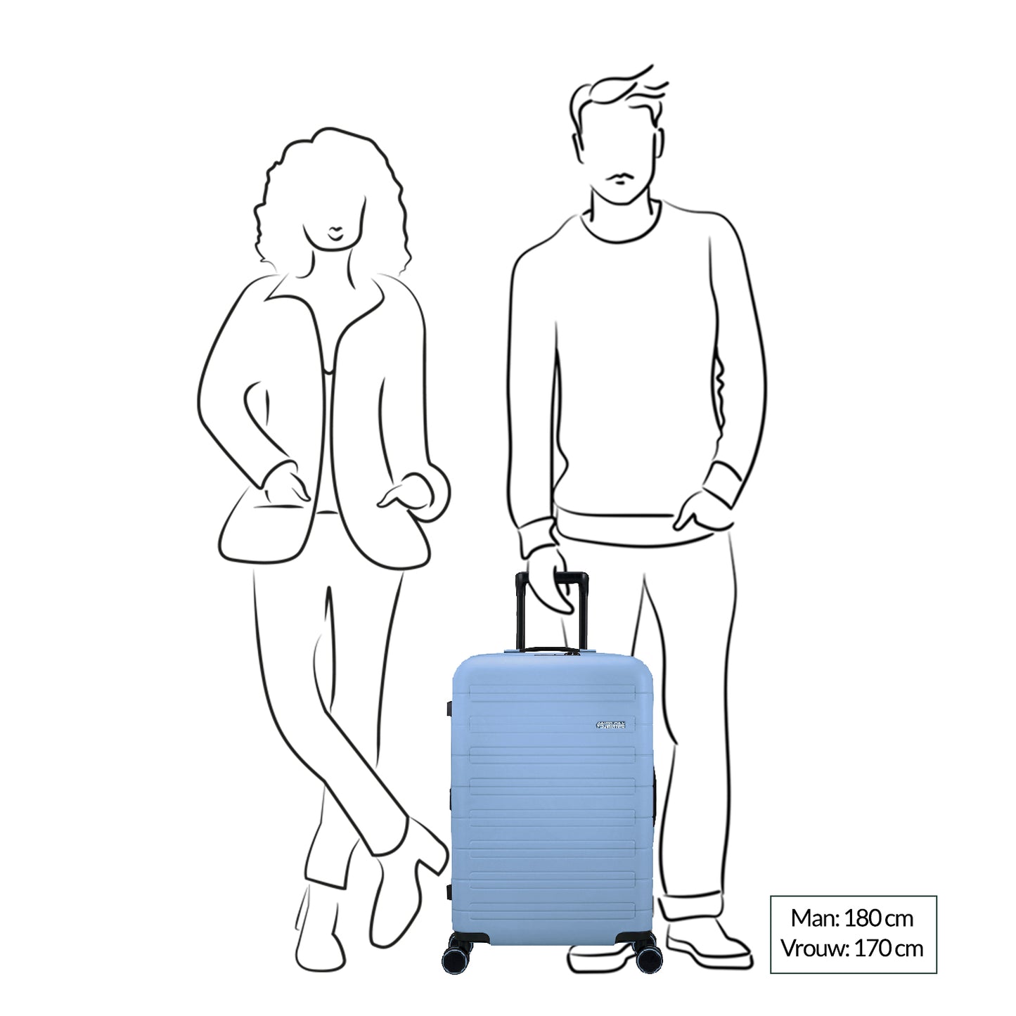 American Tourister Novastream Spinner 67 Exp pastel blue