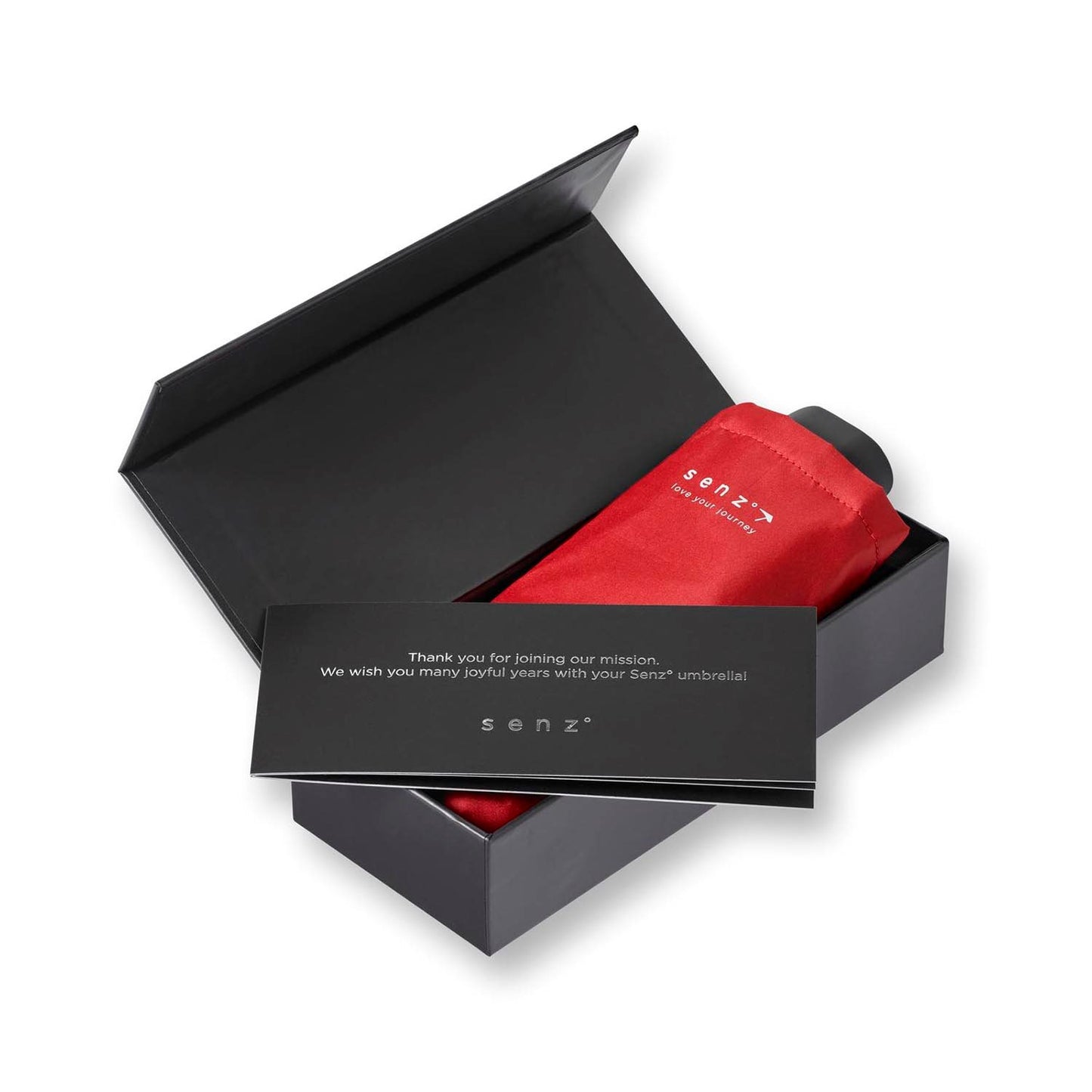Senz Micro Manual Opvouwbare Stormparaplu passion red