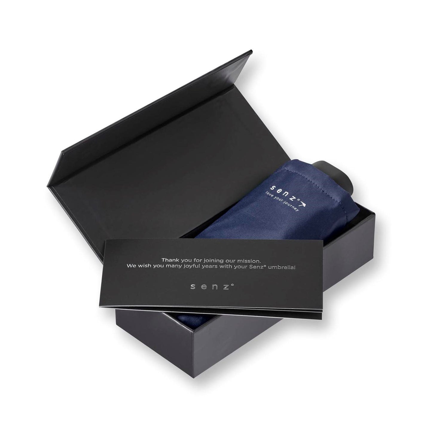 Senz Micro Manual Opvouwbare Stormparaplu midnight blue