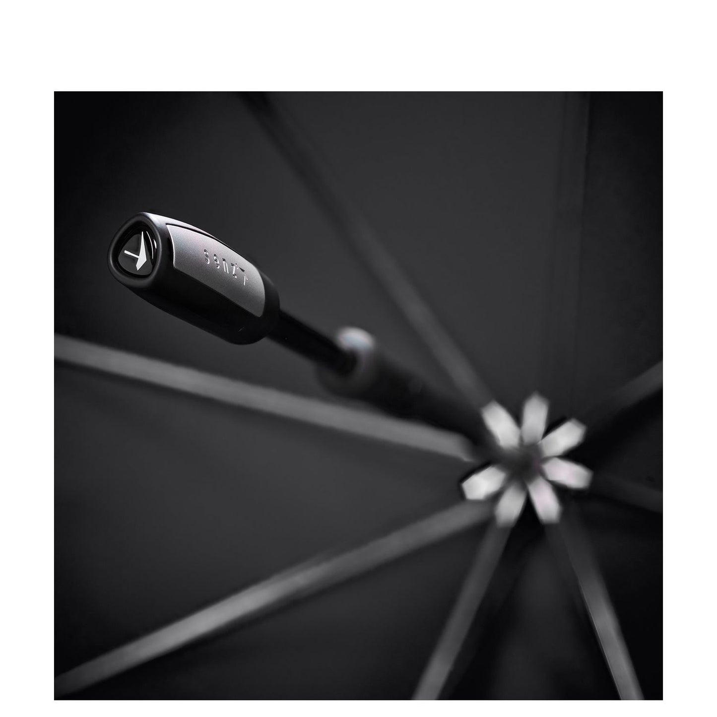Senz Large Stick Stormparaplu black reflective