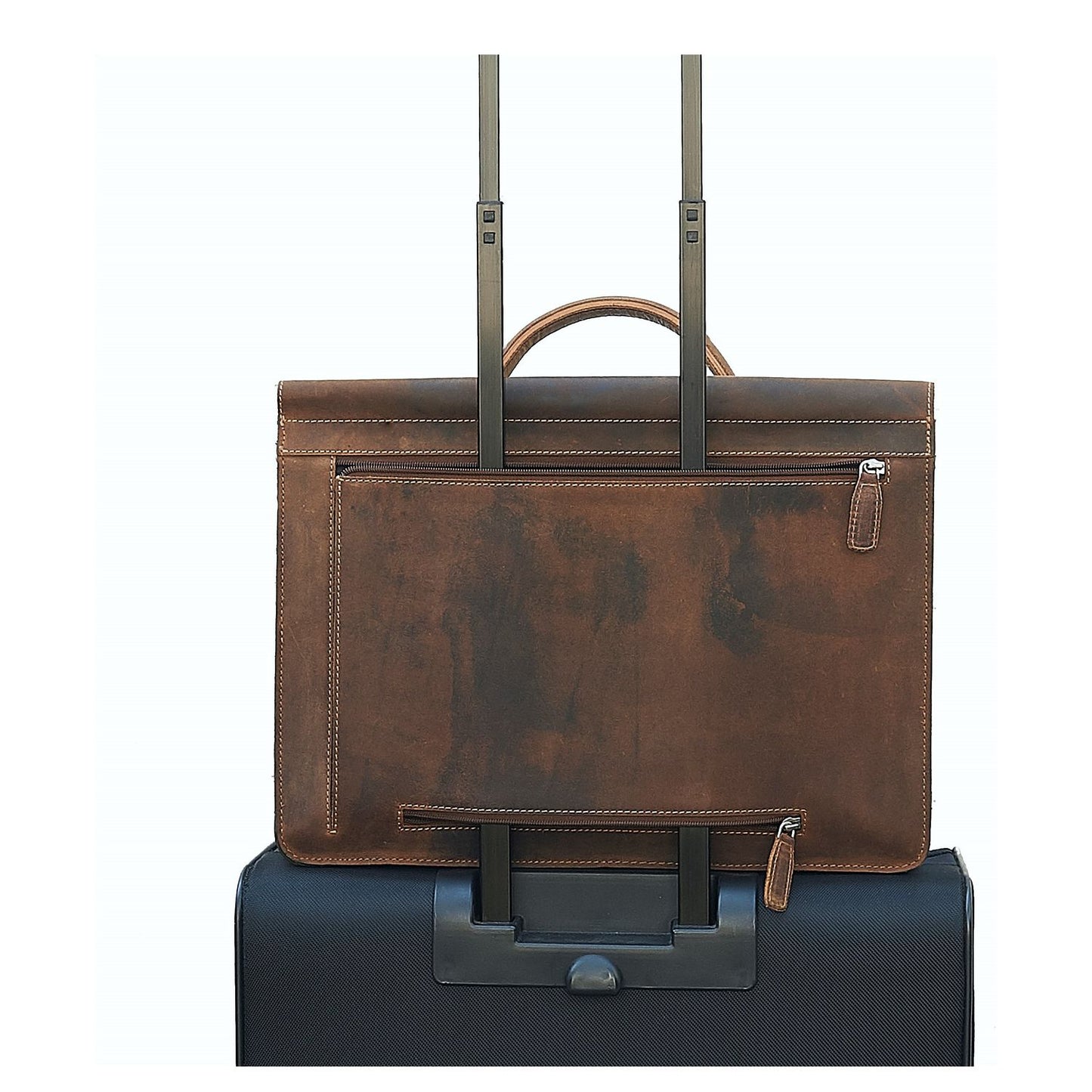Plevier Retro Zeppelin Laptoptas 3 vaks 17.3" bruin