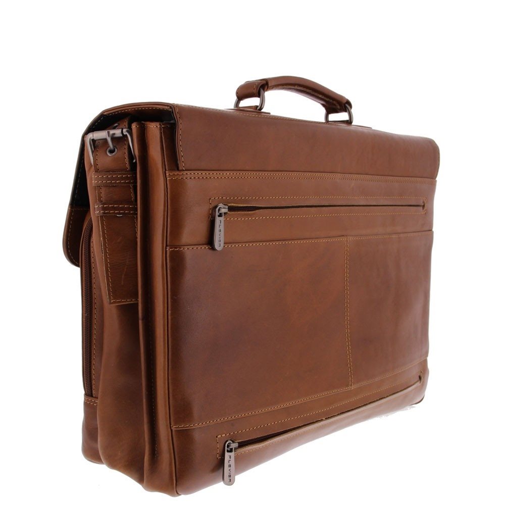 Plevier Navigator Decca Briefcase 2 compartments 17.3" brown