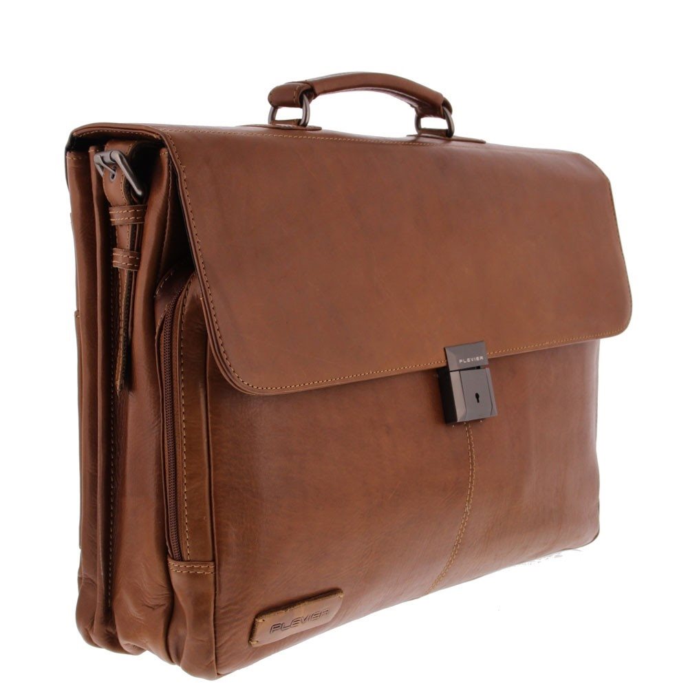 Plevier Navigator Decca Briefcase 2 compartments 17.3" brown