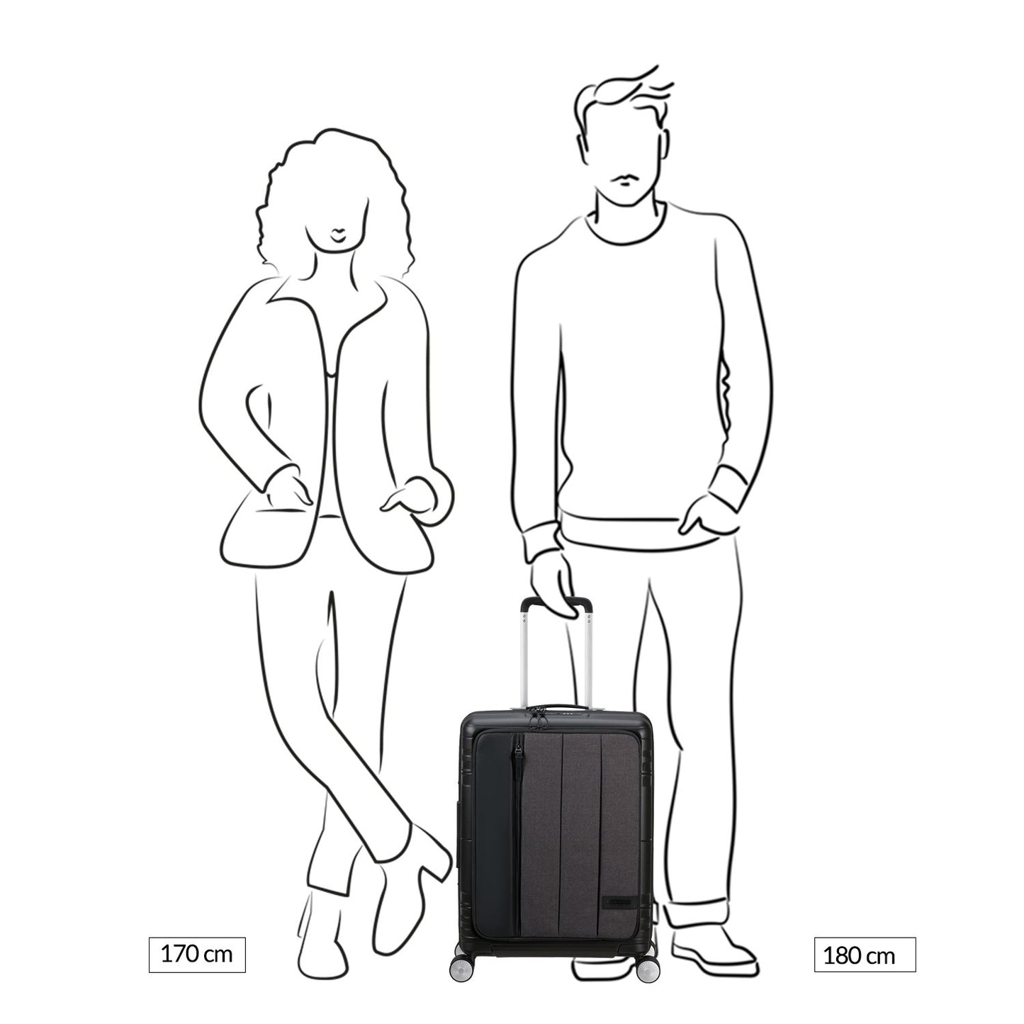American Tourister Hello Cabin Spinner 55 EXP grey melange