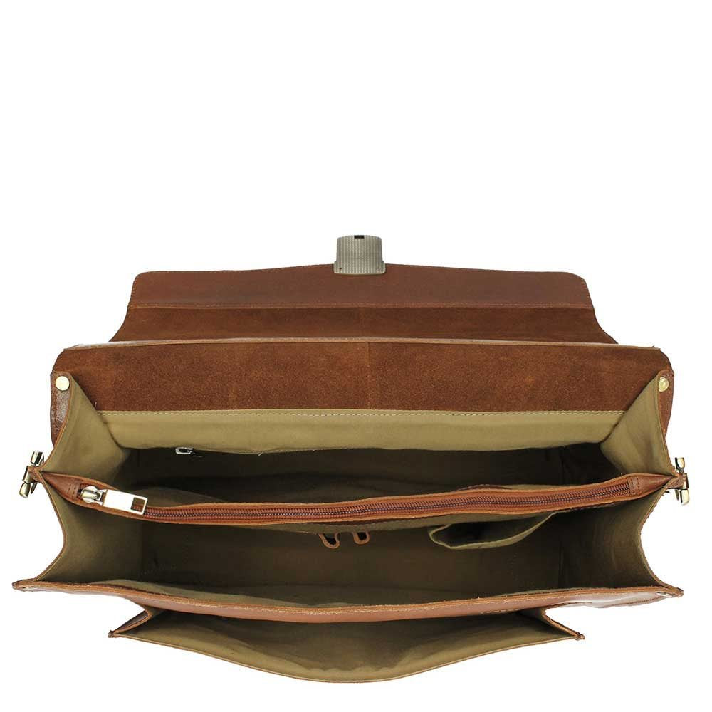 Burkely Scott Vintage Briefcase 2 Compartment cognac