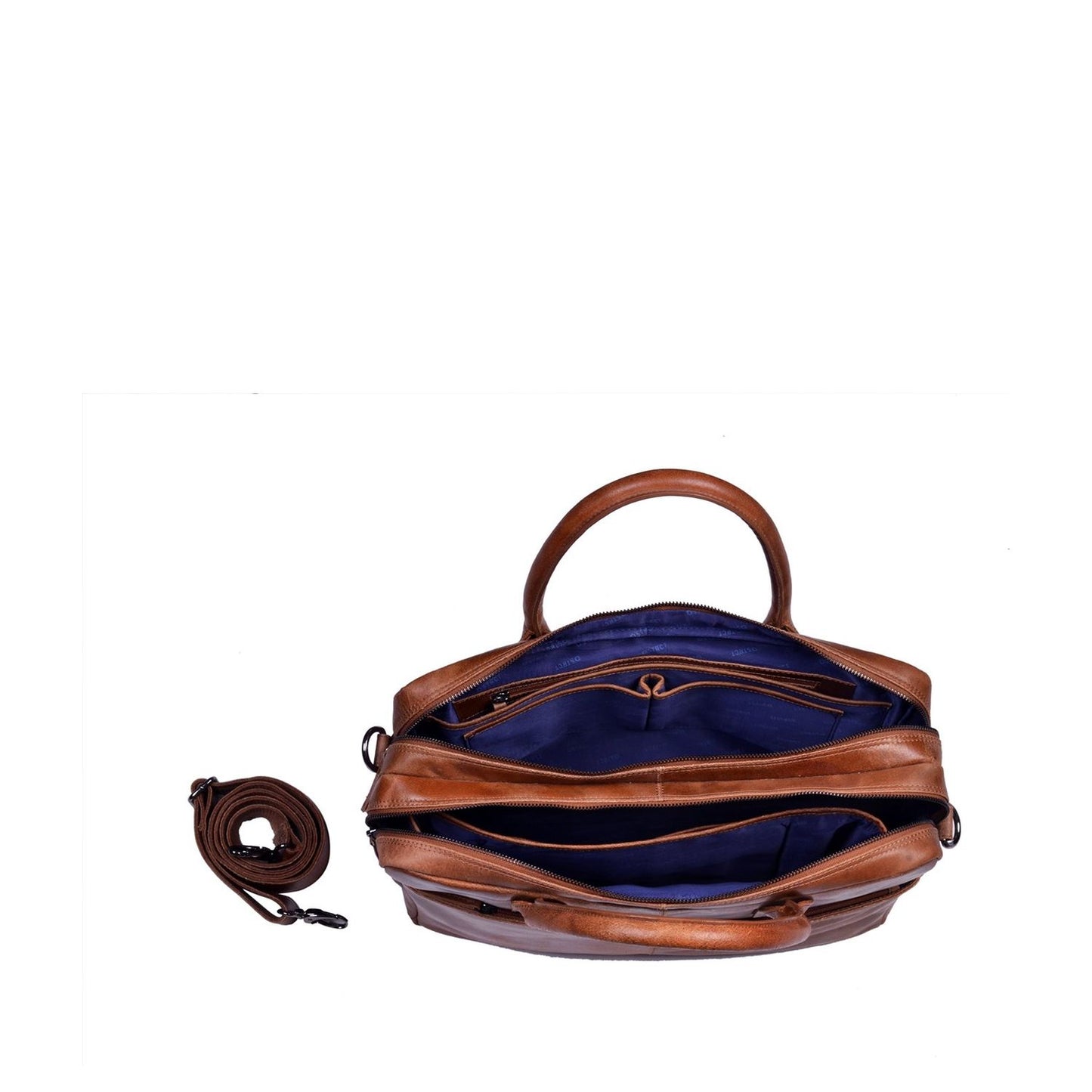 DSTRCT Fletcher Street Business Laptoptas 15.6 inch + Sleutelhanger cognac