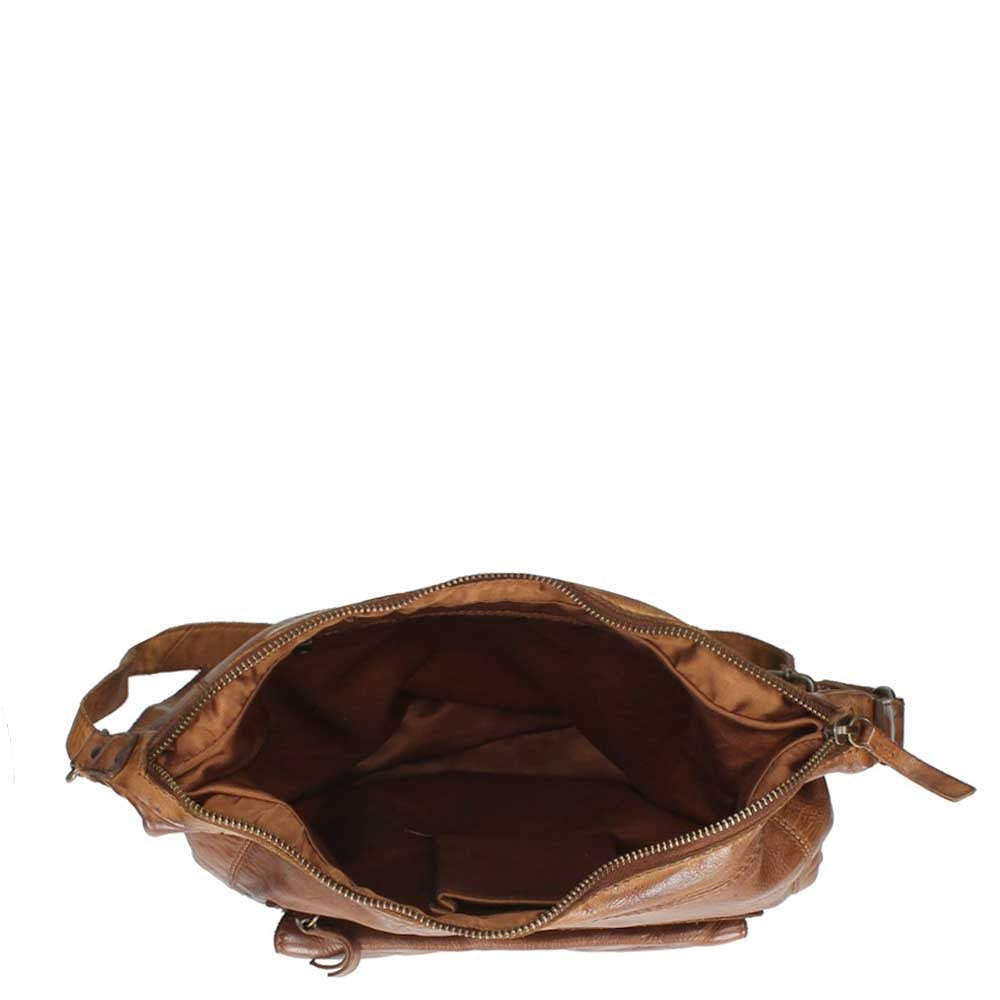 Bear Design Cow Lavato Dames Schoudertas cognac