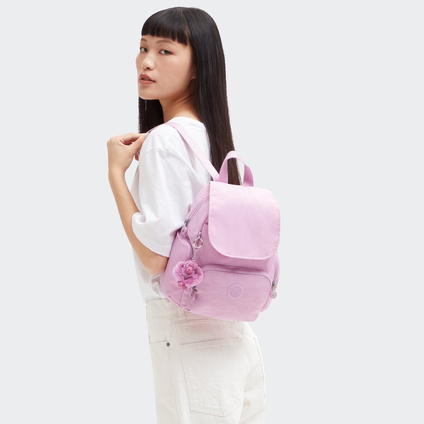 Kipling City Zip Mini blooming pink