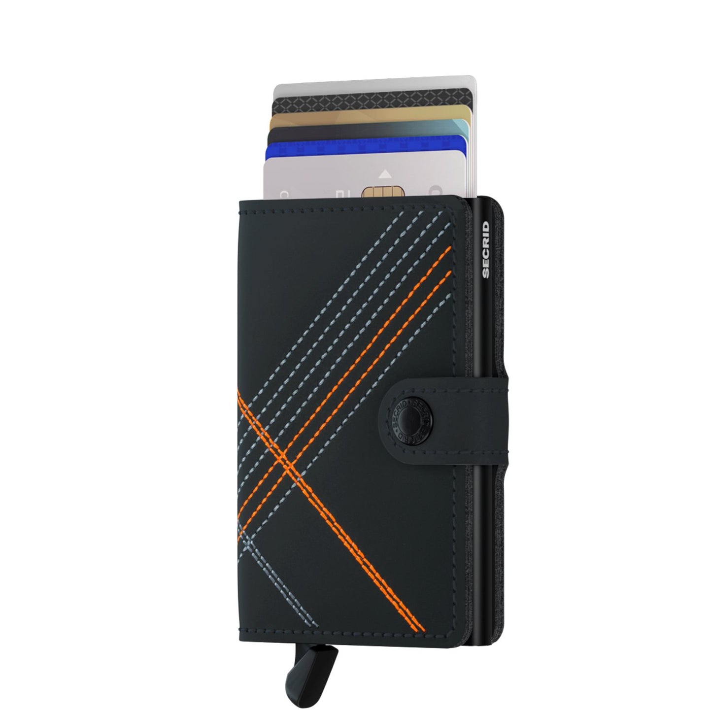 Secrid Miniwallet Portemonnee Stitch Linea orange