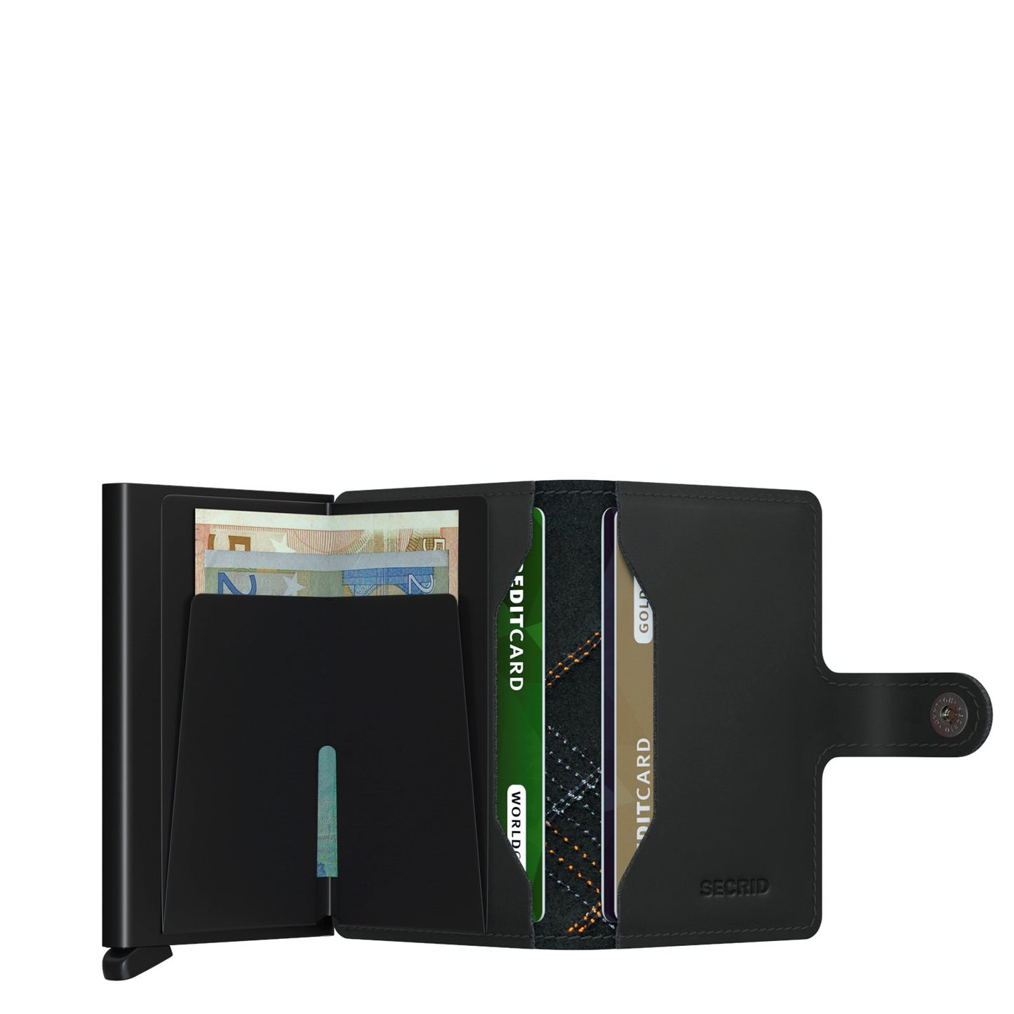 Secrid Miniwallet Portemonnee Stitch Linea orange