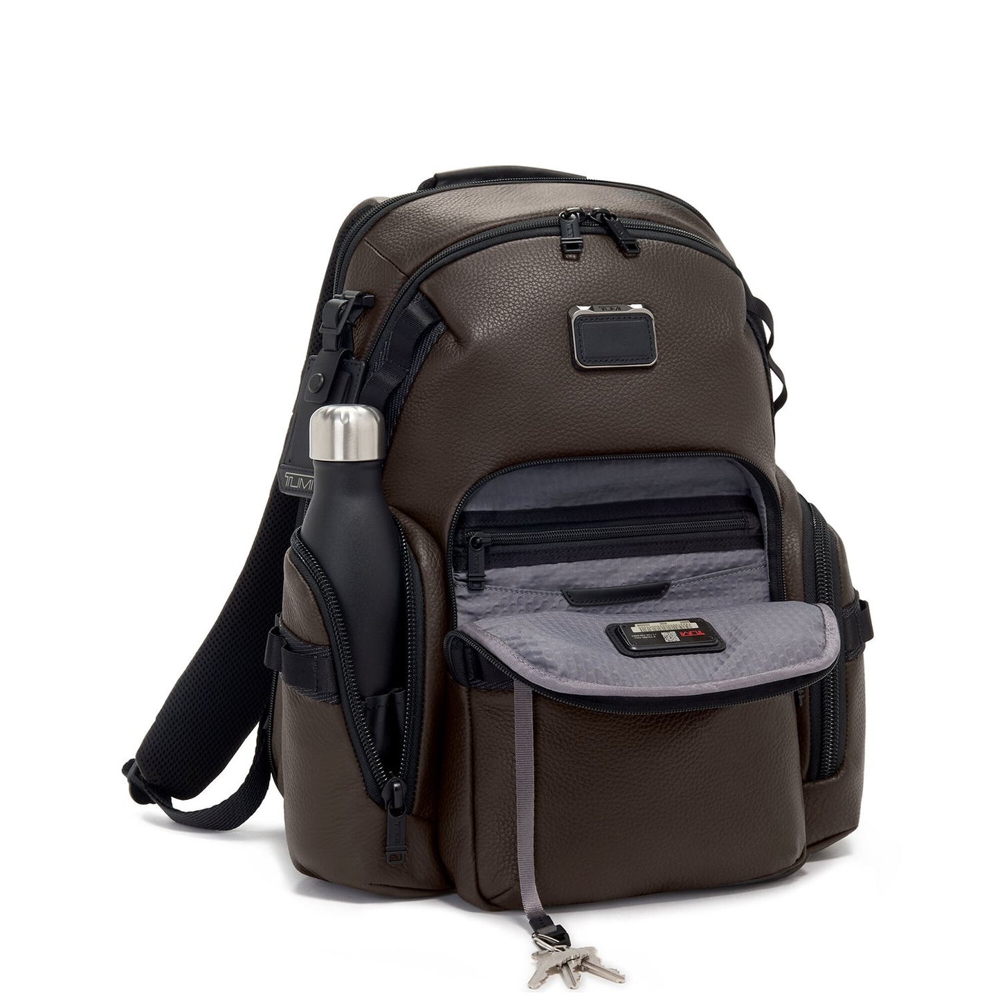 TUMI Alpha Bravo Nathan Navigation Backpack Leather dark brown