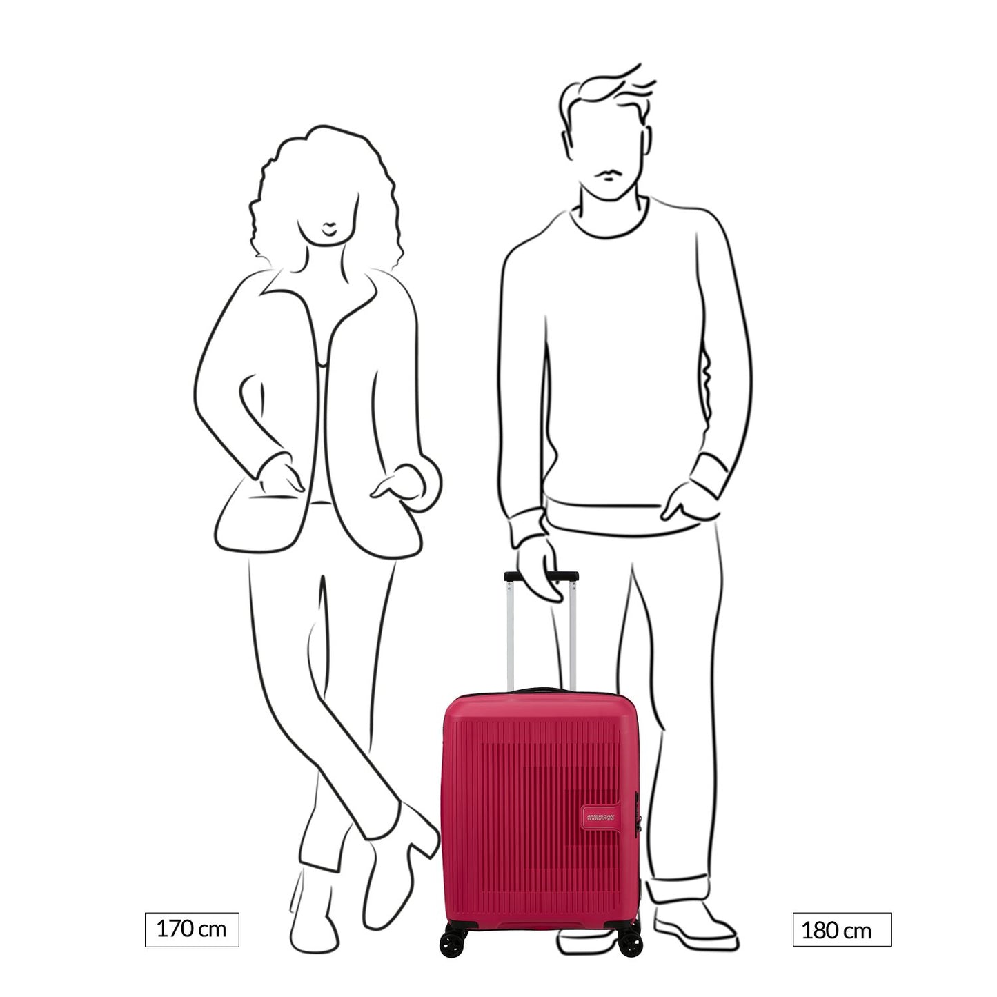American Tourister Aerostep Spinner 55 Exp pink flash