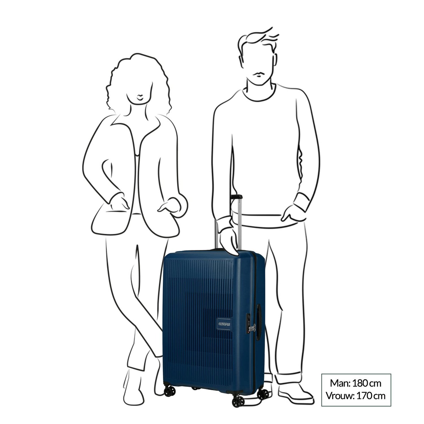 American Tourister Aerostep Spinner 77 Exp navy blue