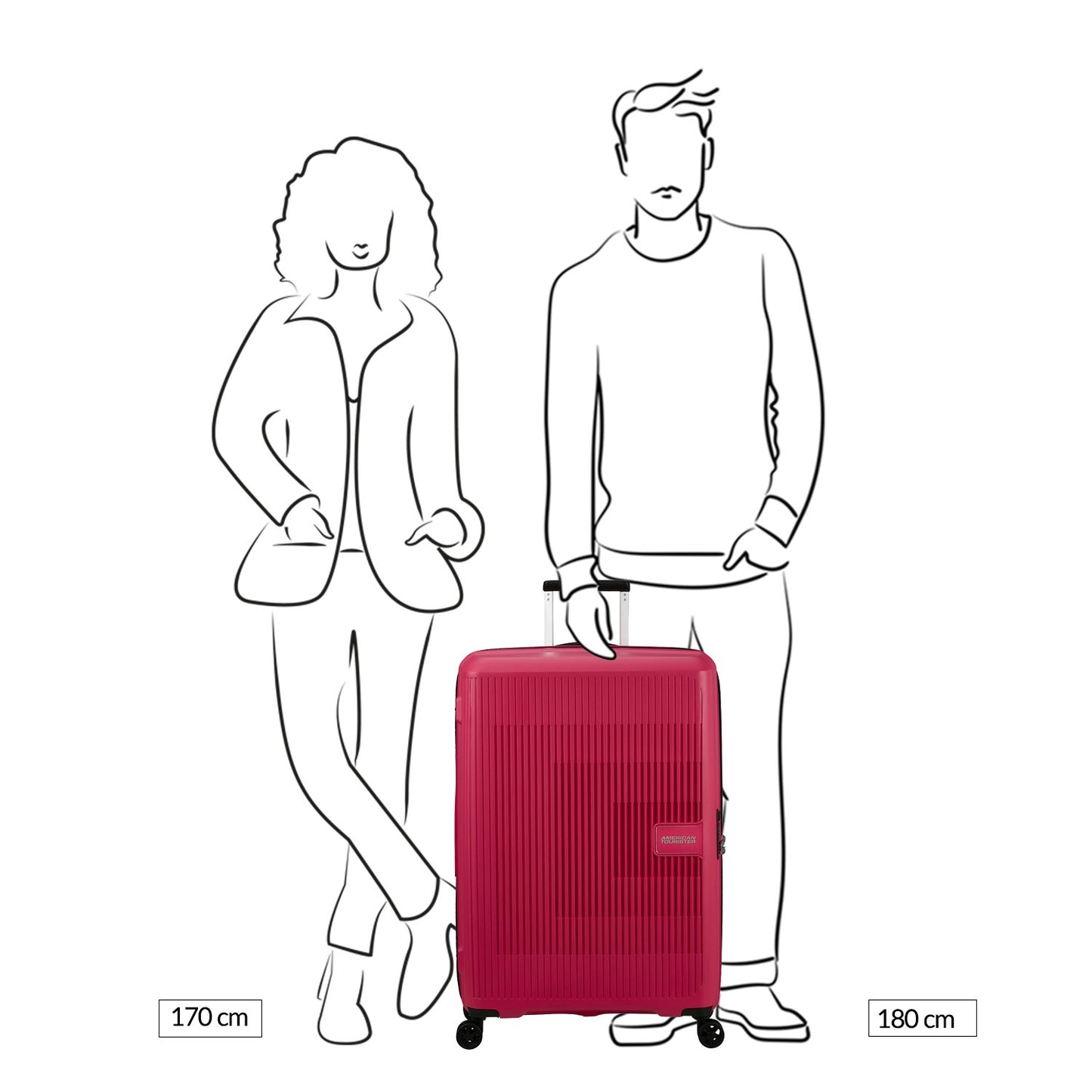 American Tourister Aerostep Spinner 77 Exp pink flash