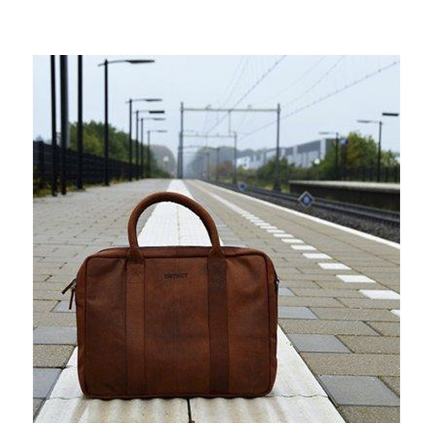 DSTRCT Limited Double Zip 15'' Laptoptas cognac