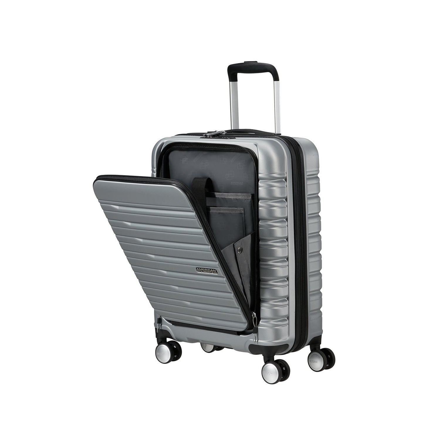 American Tourister Flashline Spin. 55/20 Cabin Trolley sky silver