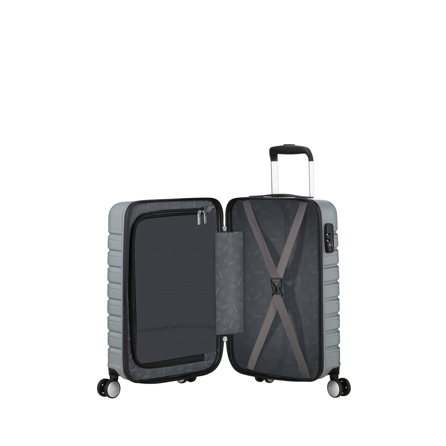American Tourister Flashline Spin. 55/20 Cabin Trolley sky silver