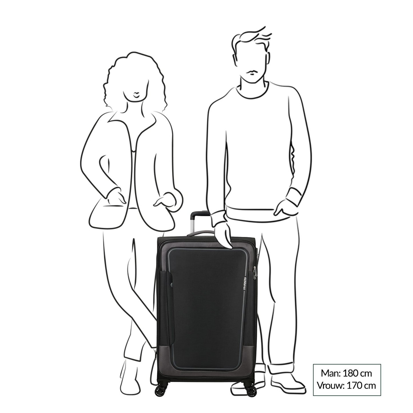 American Tourister Pulsonic Spinner 81 EXP asphalt black