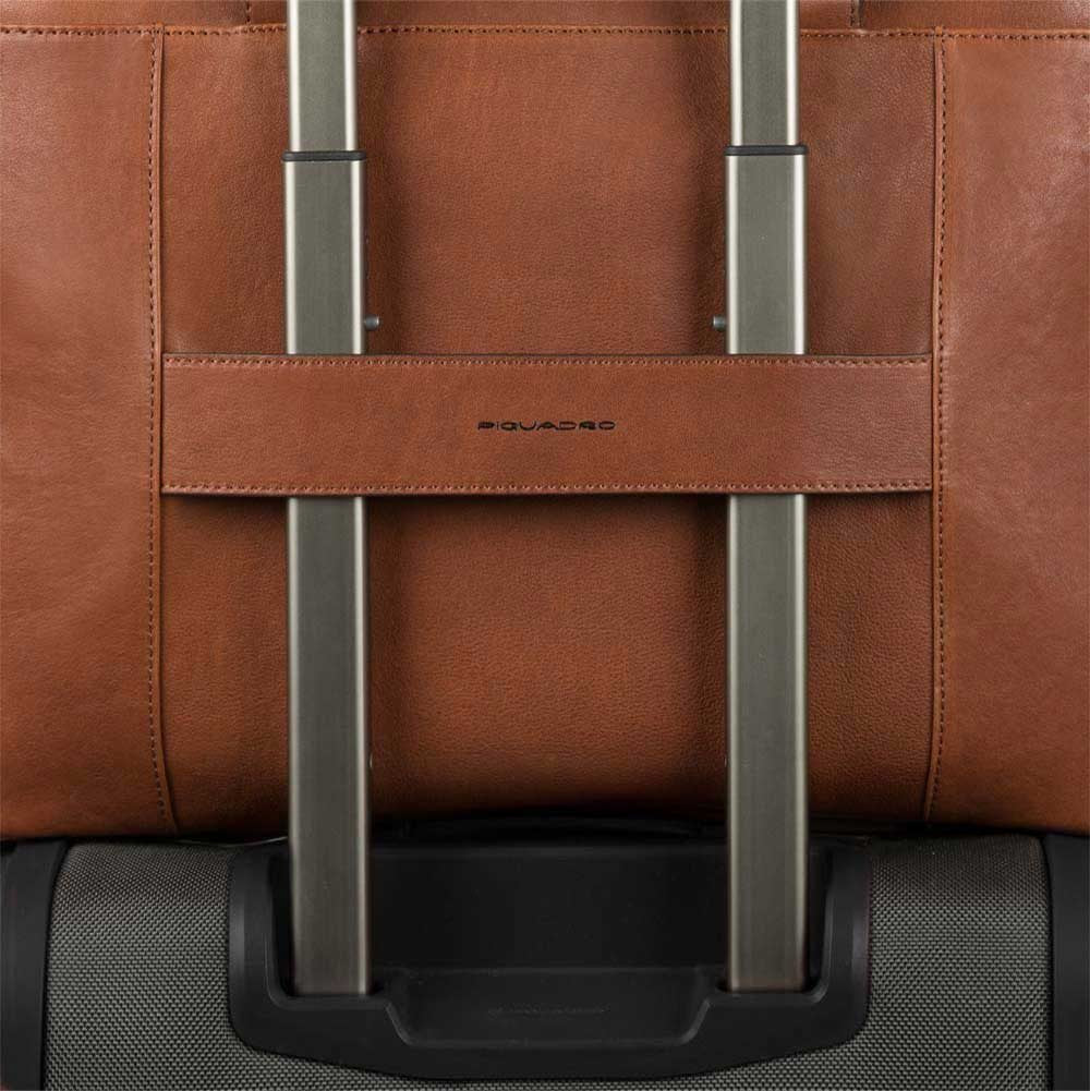 Piquadro Black Square Computer Briefcase 15" tobacco