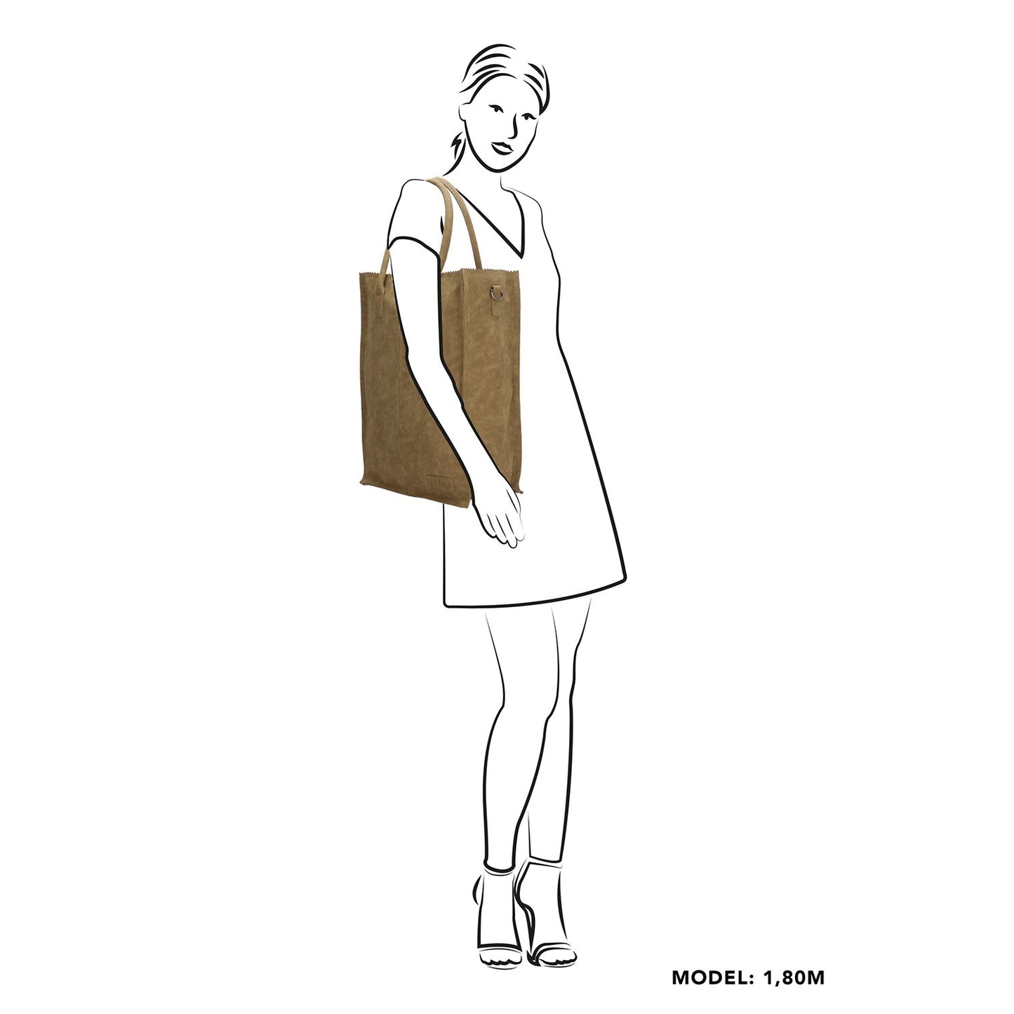 Zebra Trends Rosa XL Shopper olijfgroen