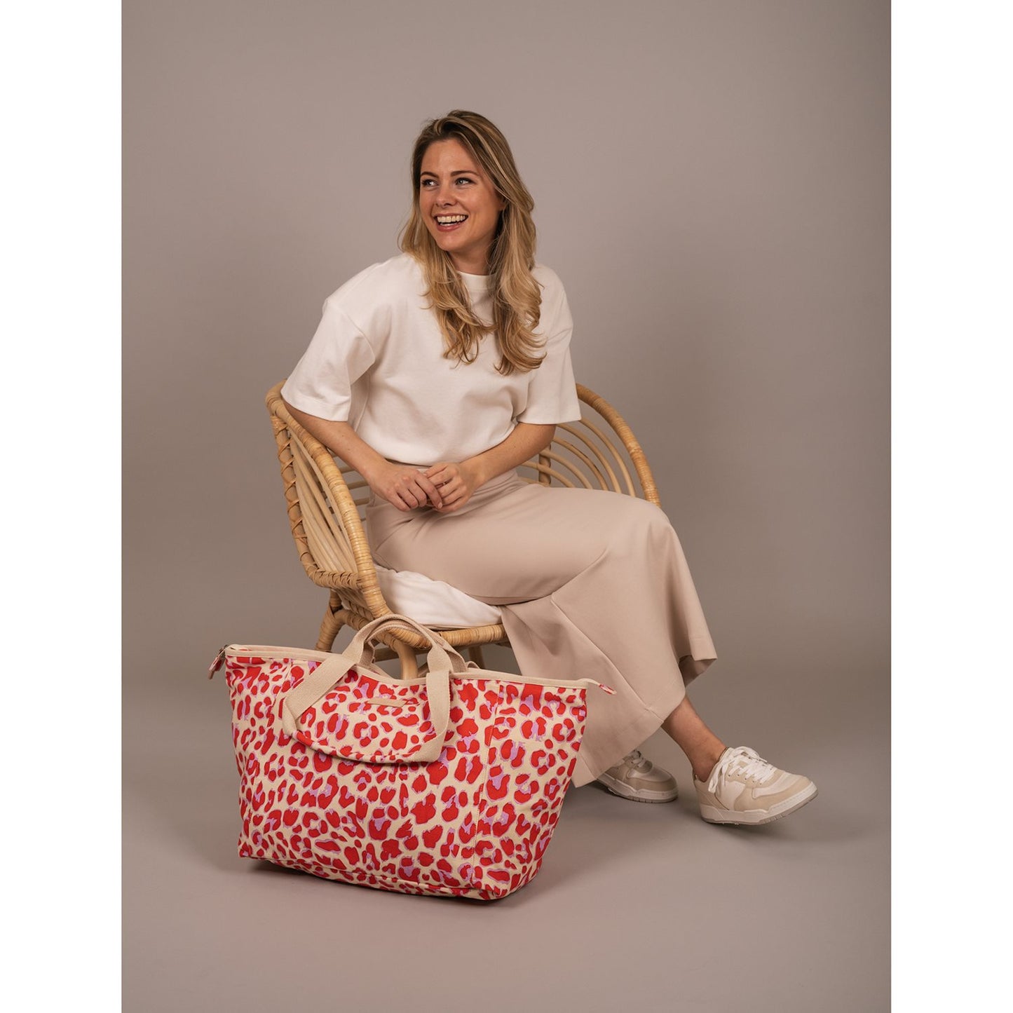 Zebra Trends Richelle Beachbag leopard red