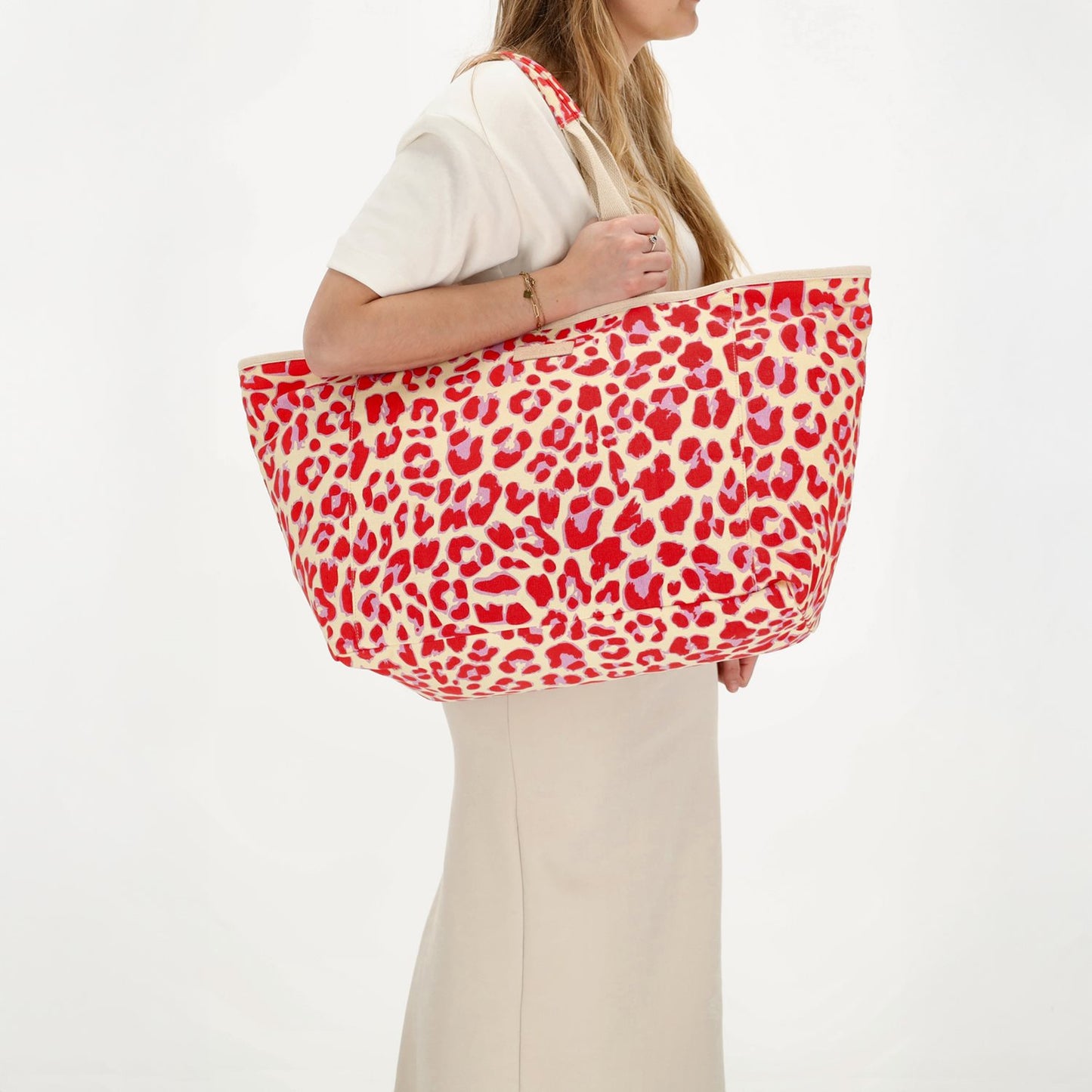 Zebra Trends Richelle Beachbag leopard red