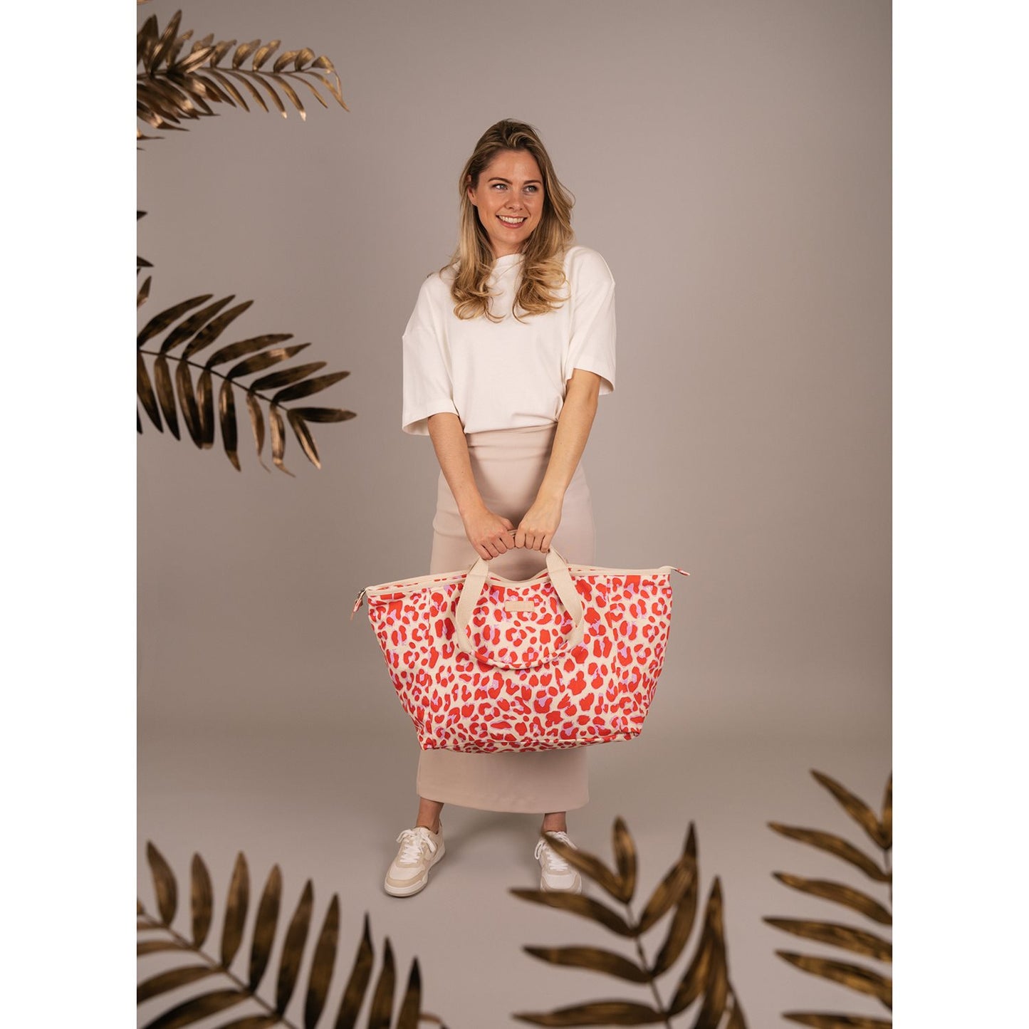 Zebra Trends Richelle Beachbag leopard red