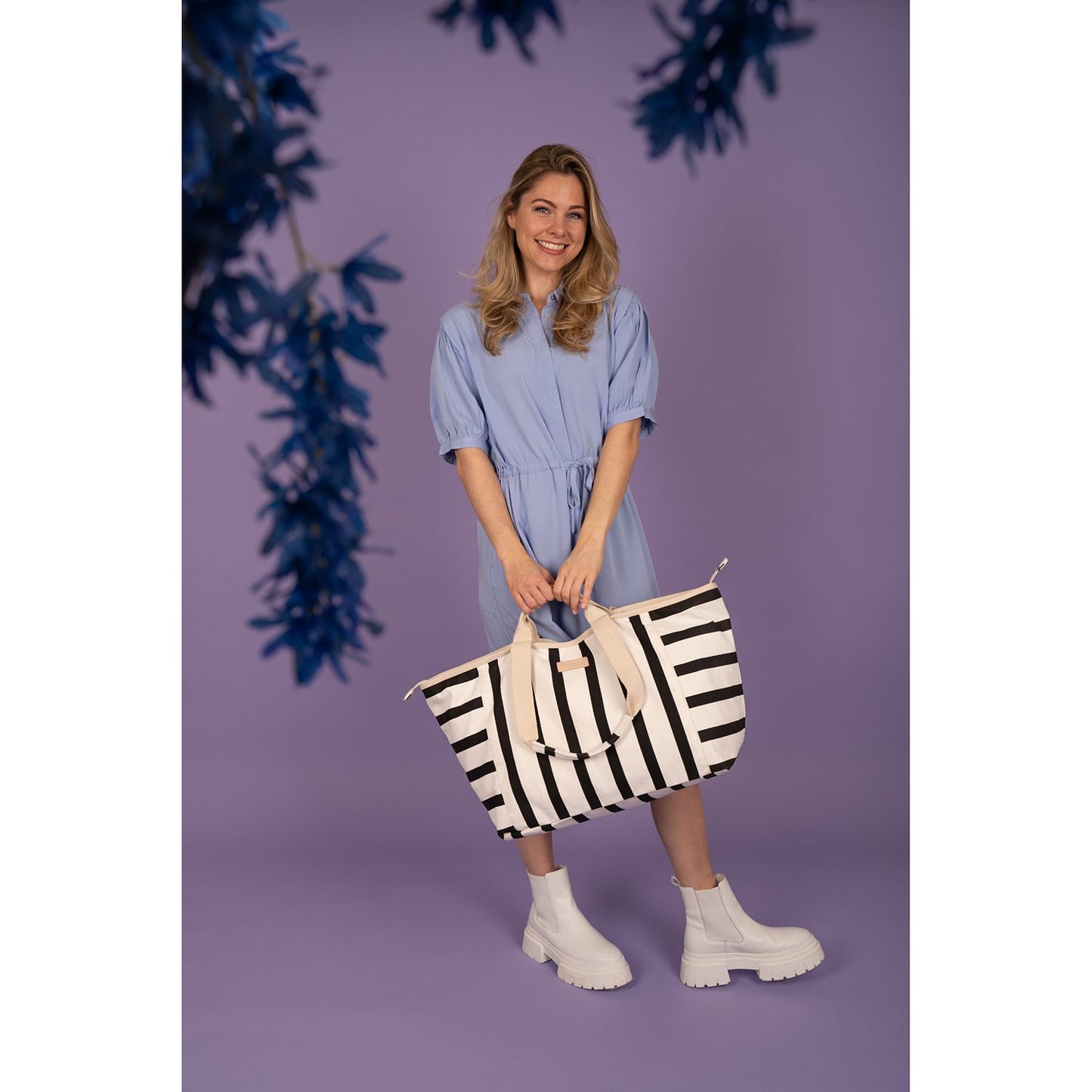 Zebra Trends Richelle Beachbag black white