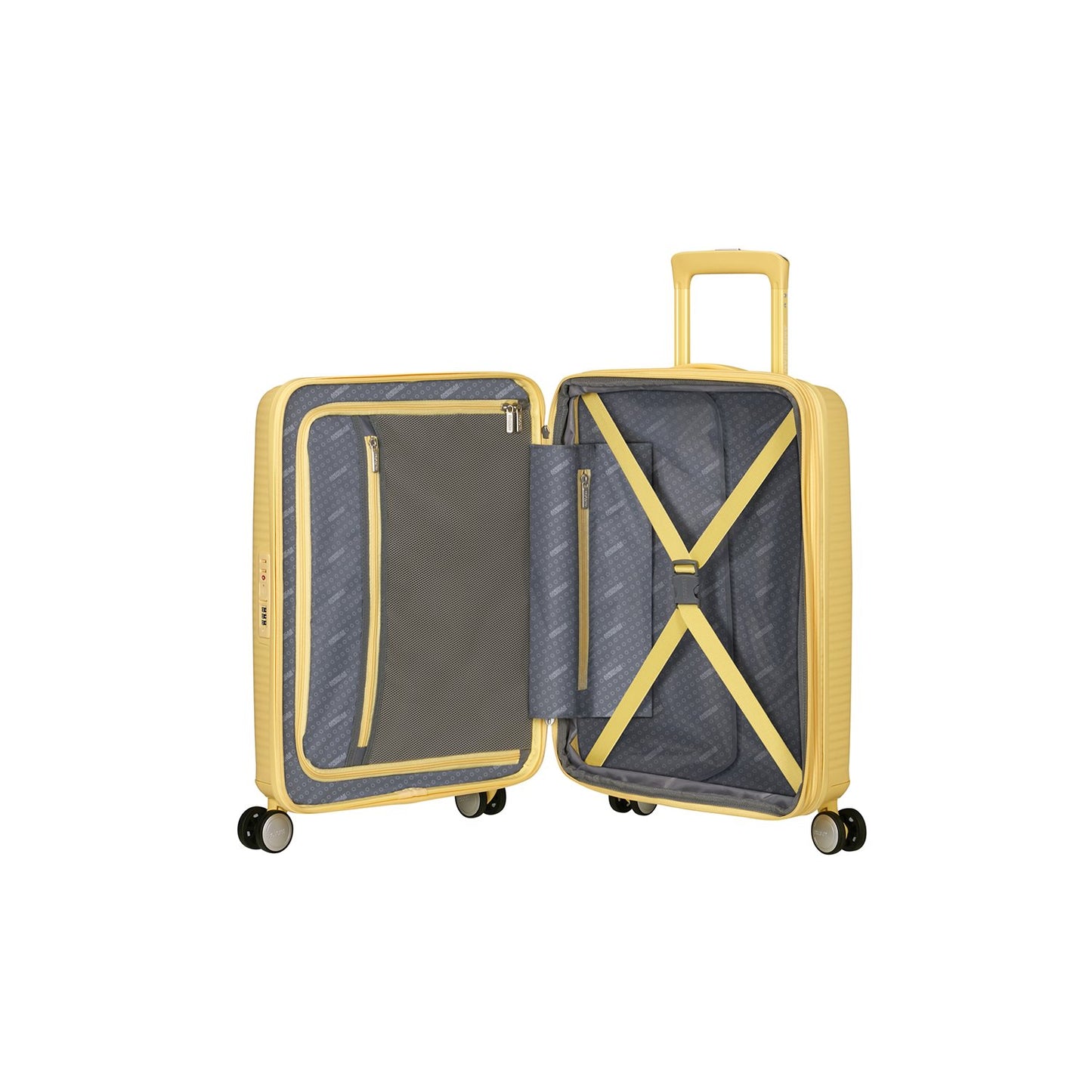 American Tourister Soundbox Spinner 55/20 TSA Expandable pastel yellow