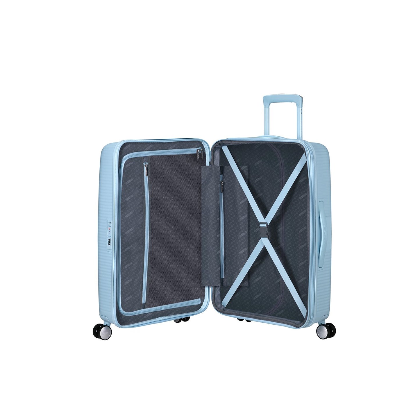 American Tourister Soundbox Spinner 67/24 TSA Expandable pastel blue