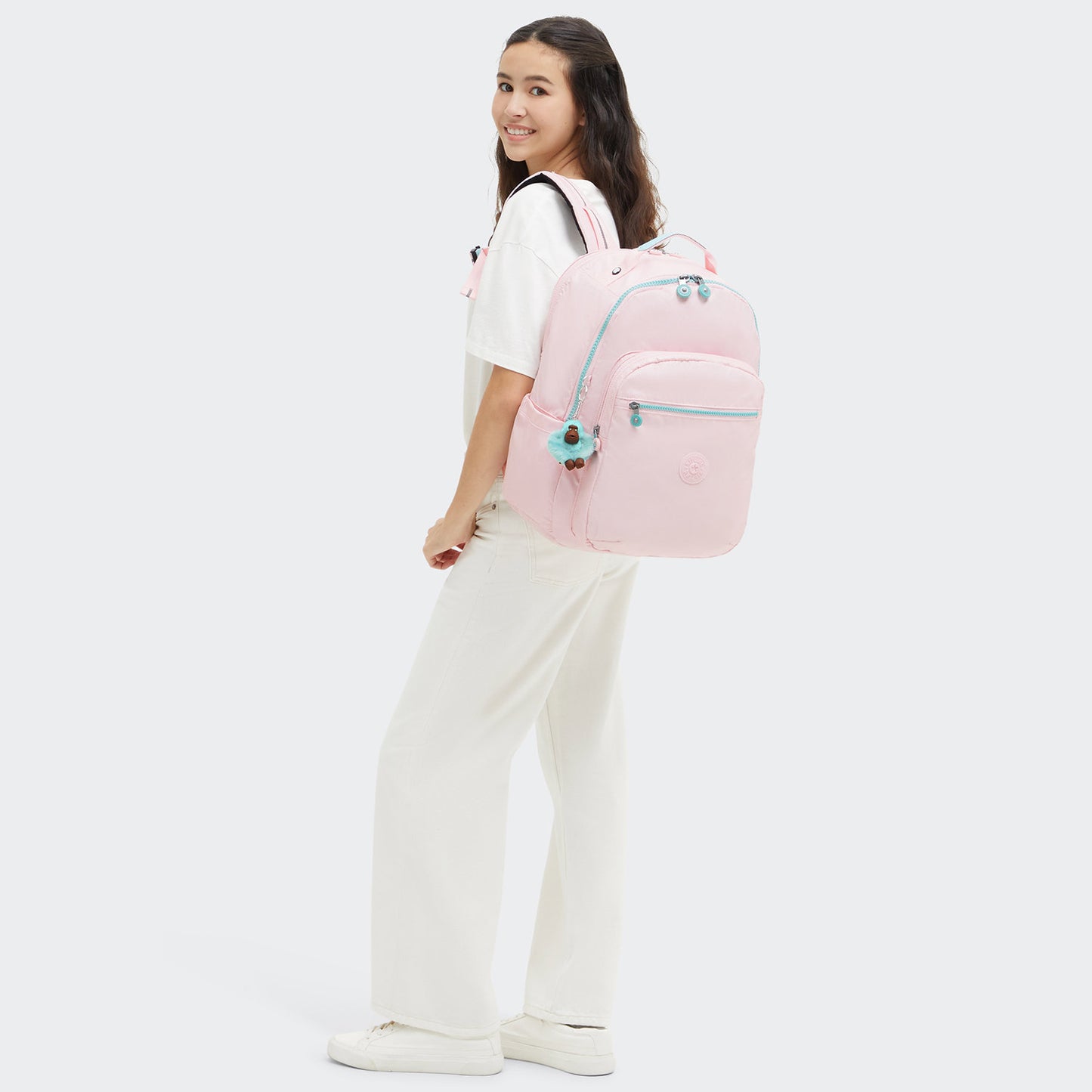 Kipling Seoul College pink met