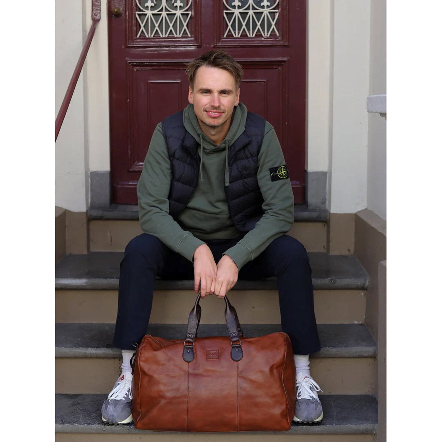 Bear Design Lucien Weekendbag cognac