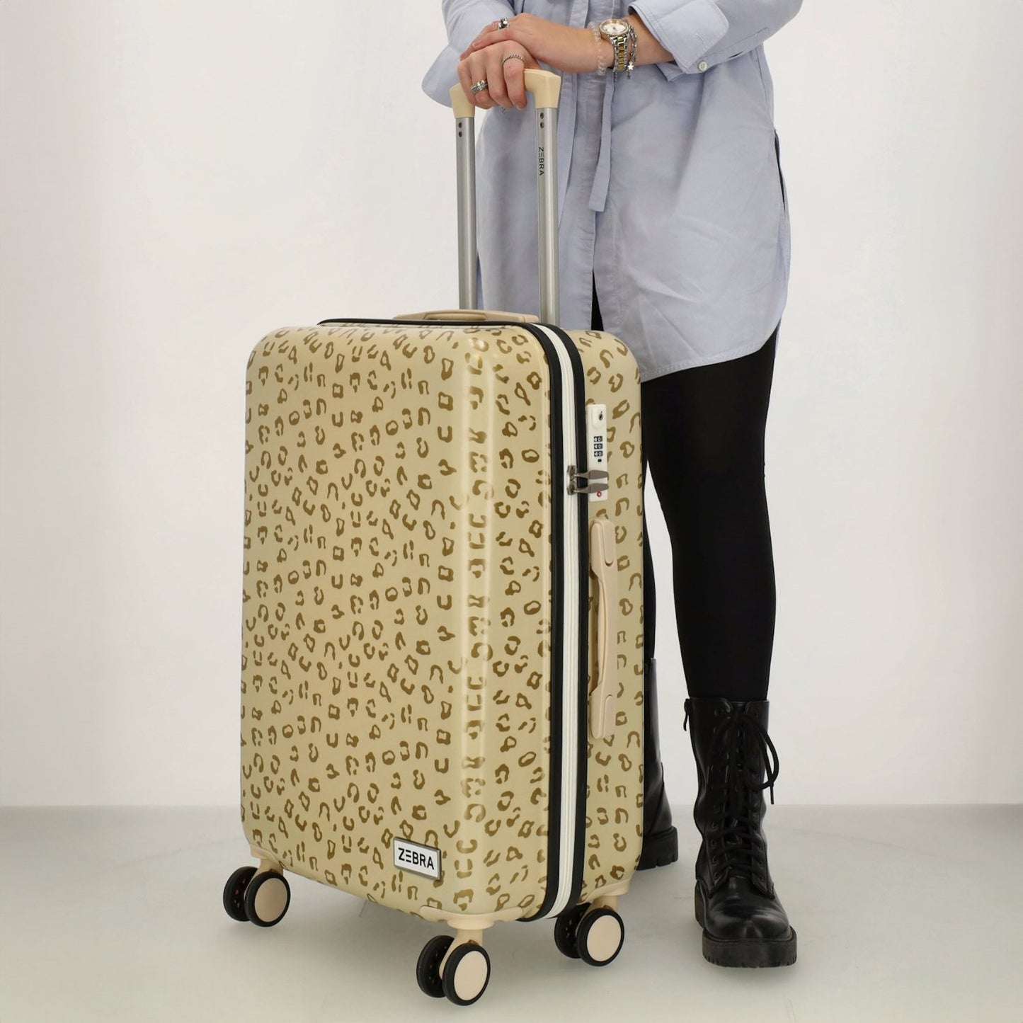 Zebra Trends Animal Travel Trolley M panther gold