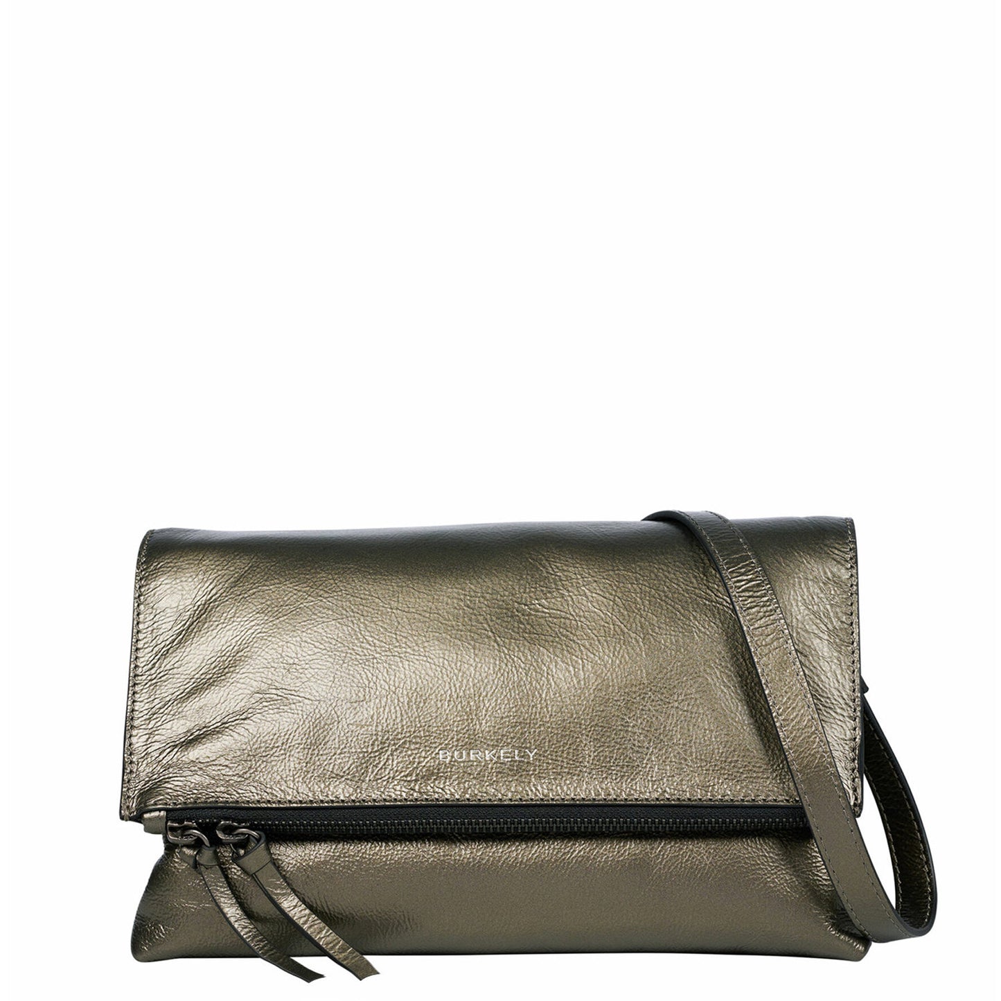 Burkely Creased Crystel Satchel Bag gun metal