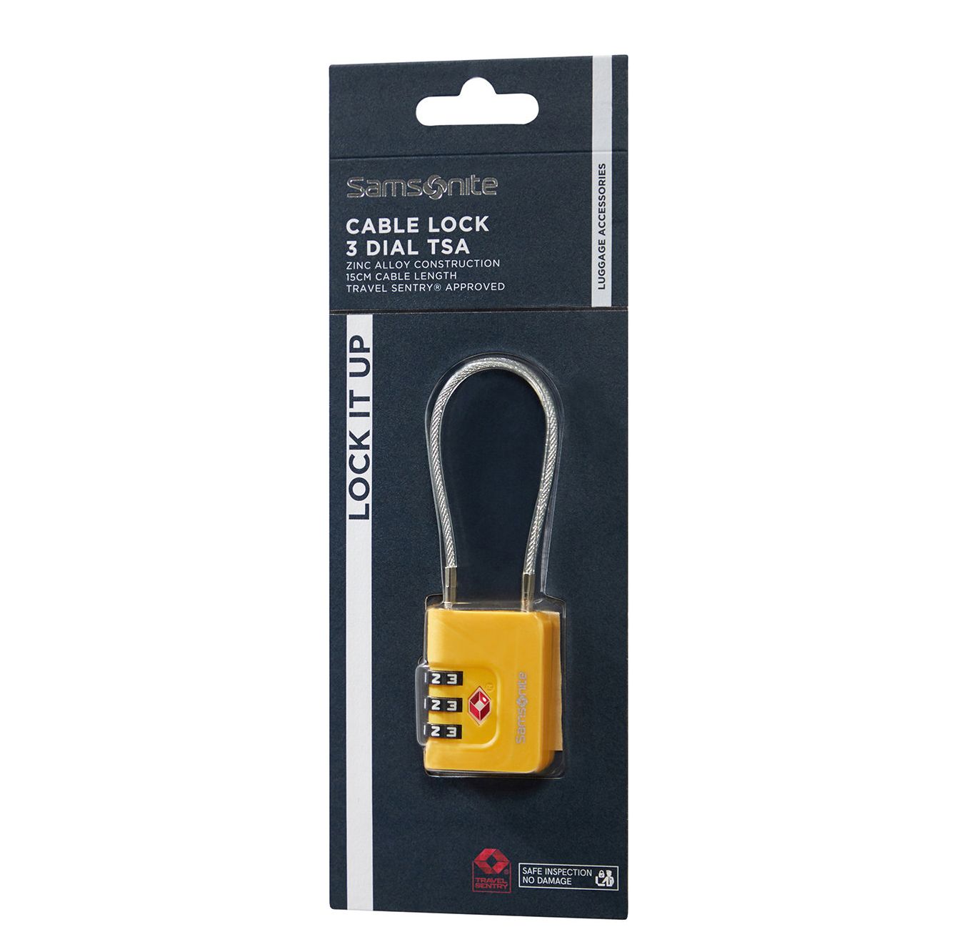 Samsonite TA Revolution Cablelock 3 Dial TSA yellow