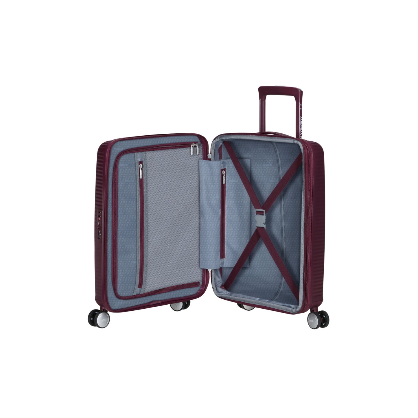 American Tourister Soundbox Spinner 55/20 TSA Expandable wild cherry