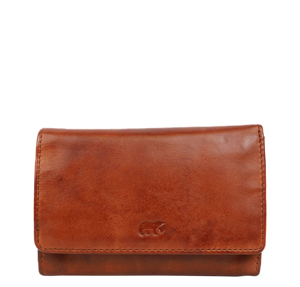 Bear Design Cow Lavato Wallet cognac