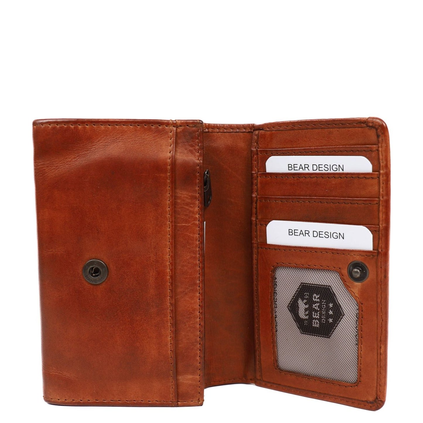 Bear Design Cow Lavato Wallet cognac