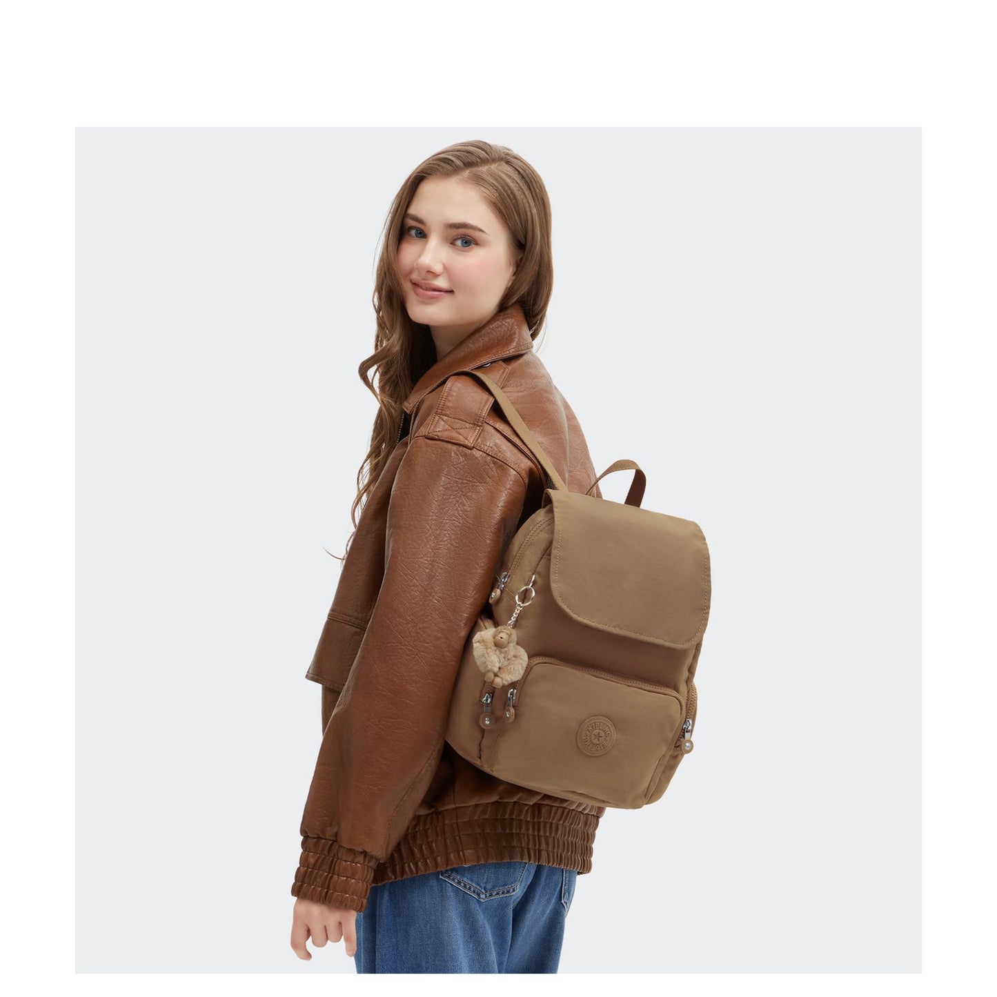 Kipling City Zip S b early tan