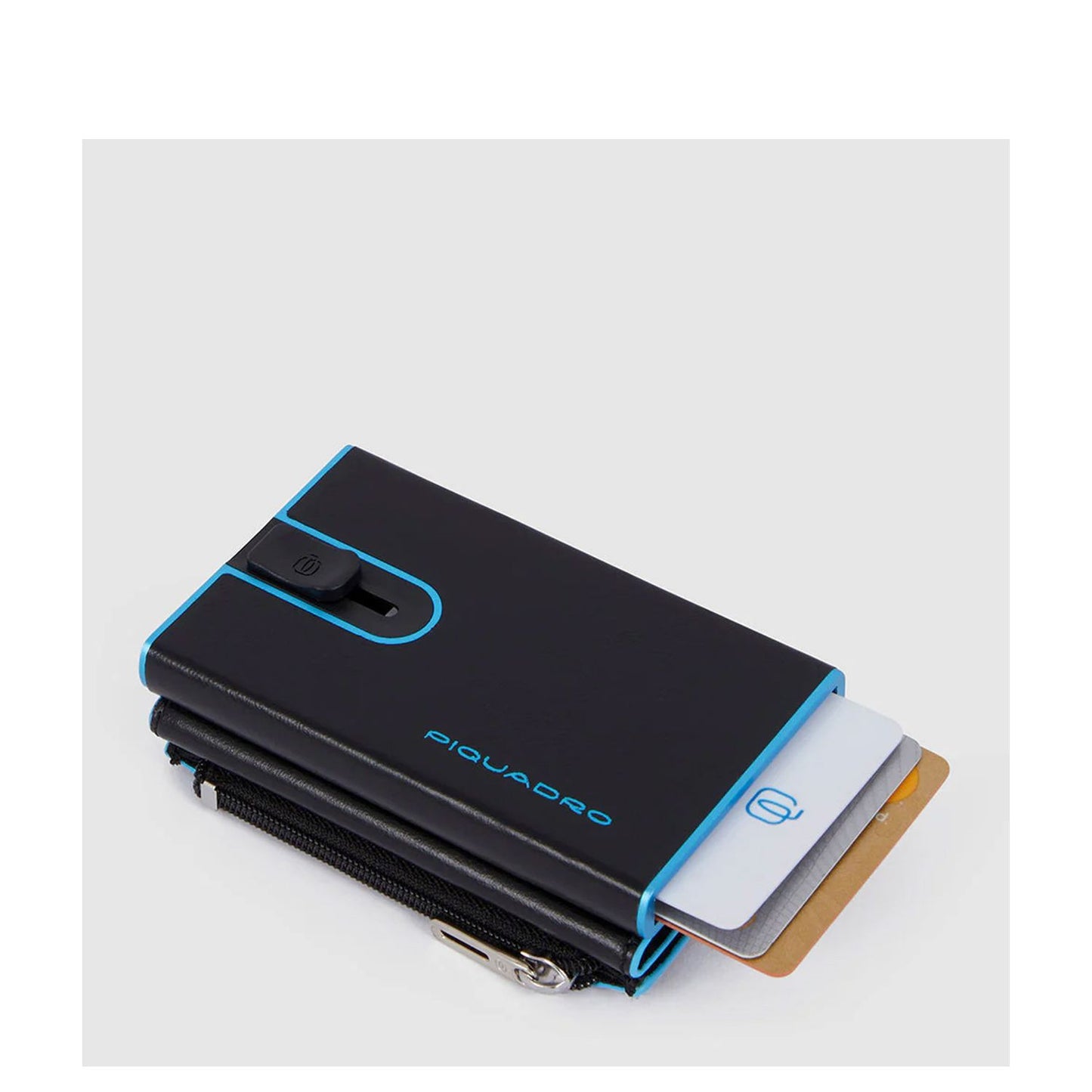 Piquadro Blue Square Compact Wallet black