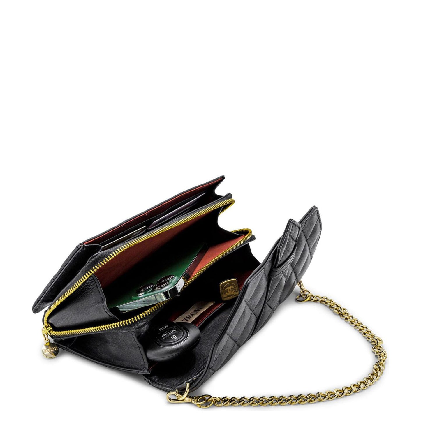 MOSZ Kris Bag Crossbody Phonebag quilted shiny light gold black