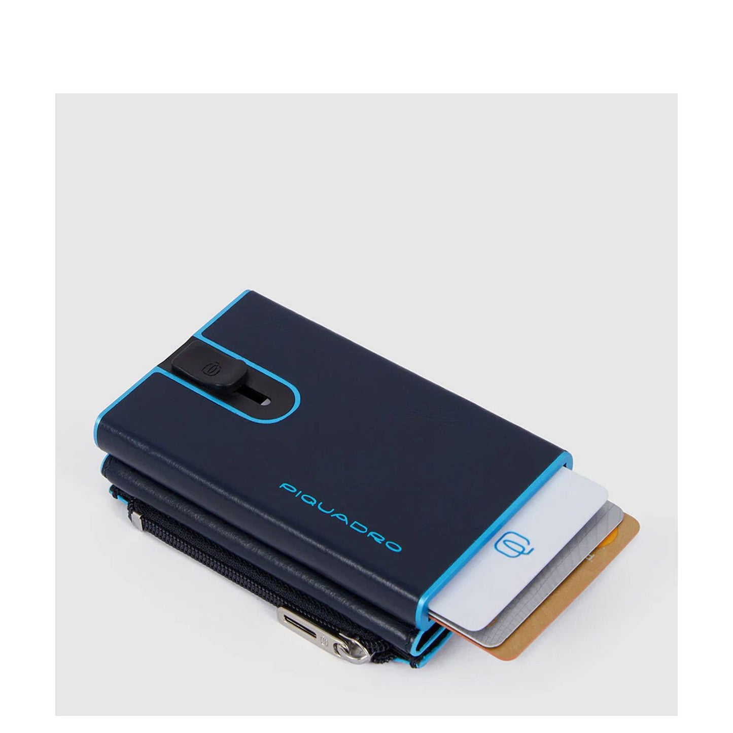 Piquadro Blue Square Compact Wallet dark blue