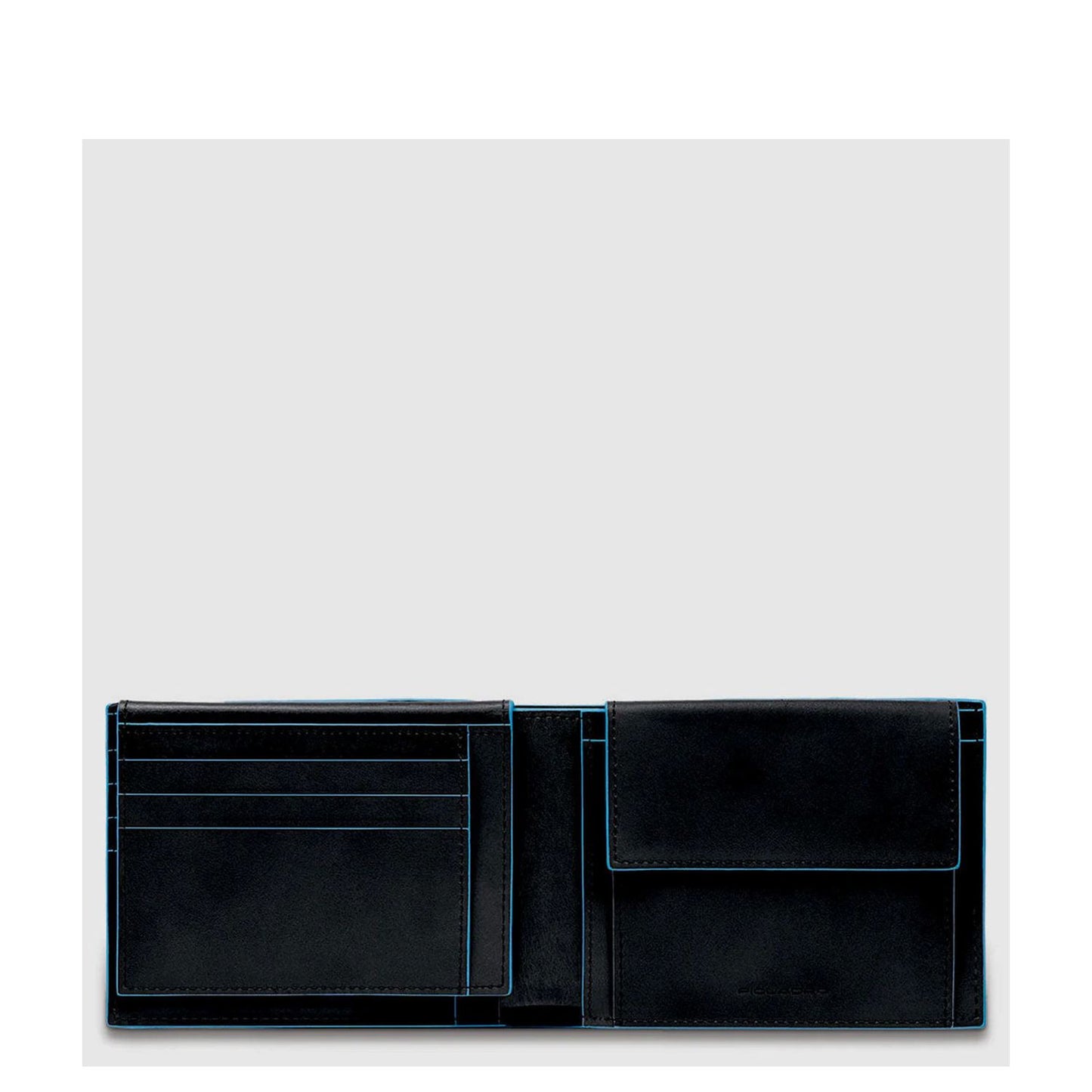 Piquadro Blue Square Men's Wallet With Flip Up With ID/Coin Pocket black