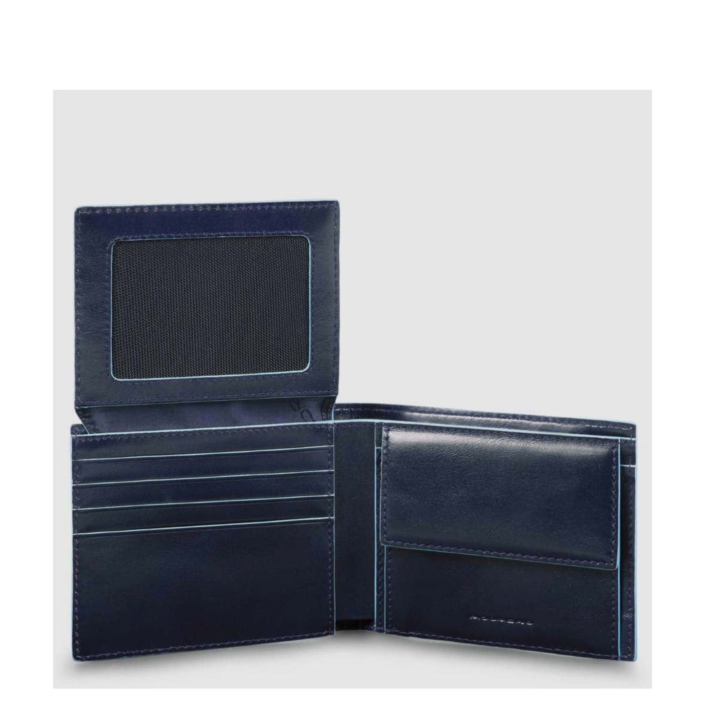 Piquadro Blue Square Men's Wallet With Flip Up/Coin Pocket night blue