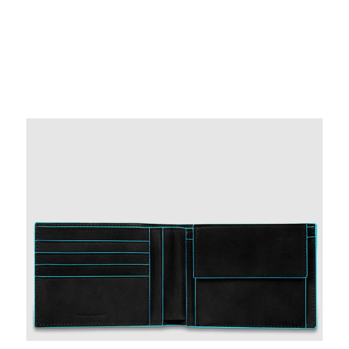 Piquadro Blue Square Men's Wallet With Coin Pocket black