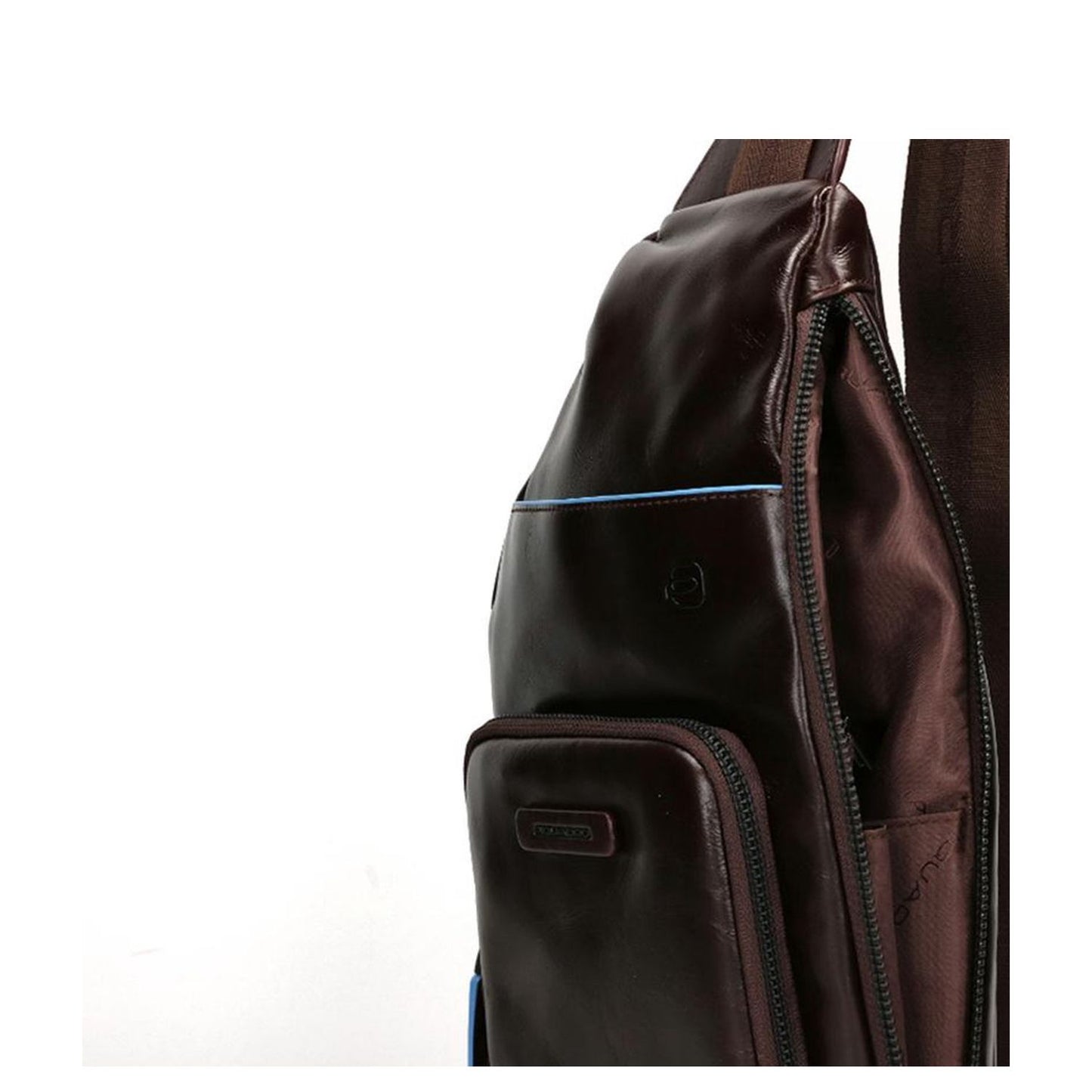 Piquadro Blue Square Mono Sling Bag mahogany
