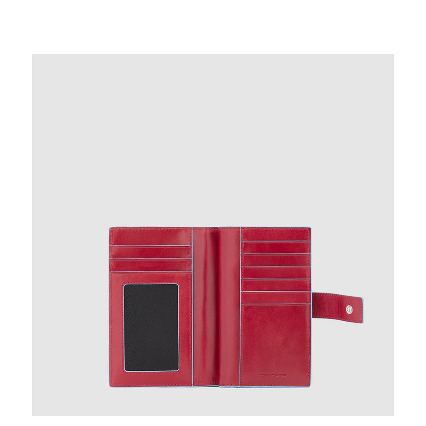 Piquadro Blue Square Women Wallet With Coin Case red