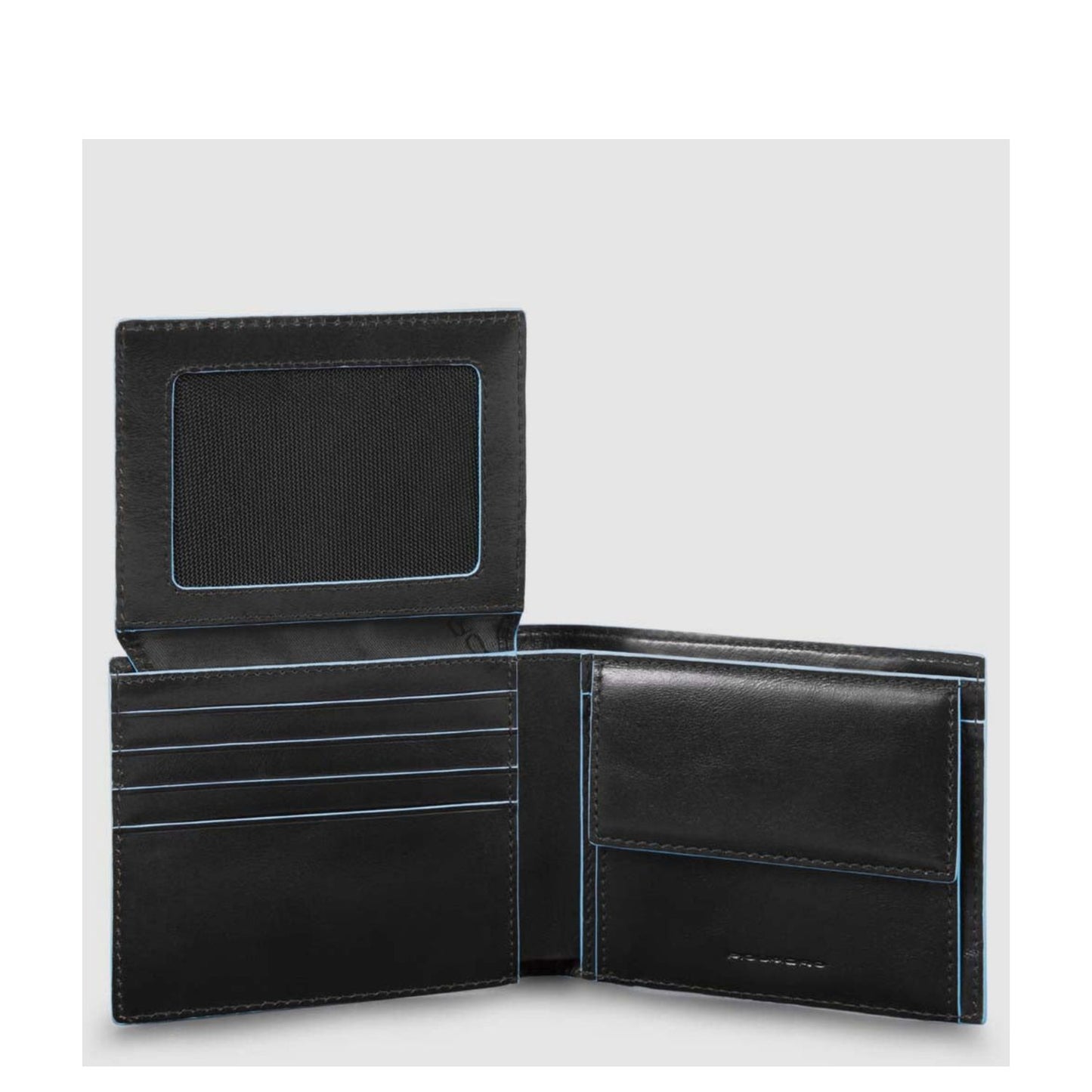 Piquadro Blue Square Men's Wallet With Flip Up/Coin Pocket black