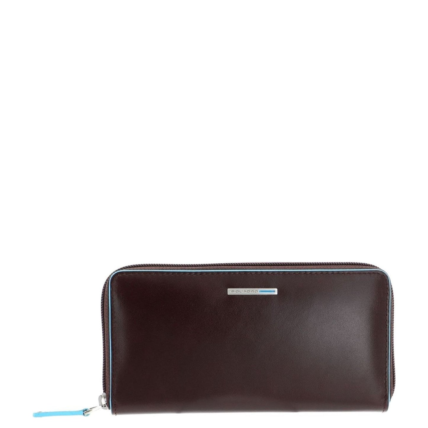Piquadro Blue Square Women Zip Long Wallet mahogany