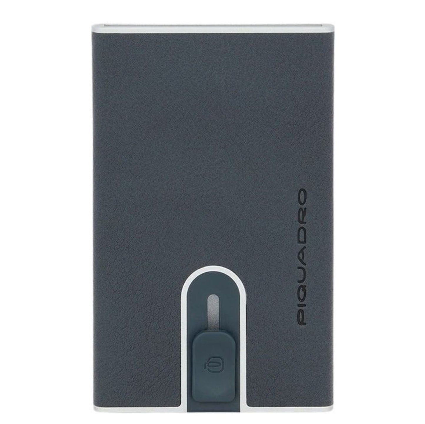 Piquadro Black Square Creditcard Case With Sliding System ocean blue